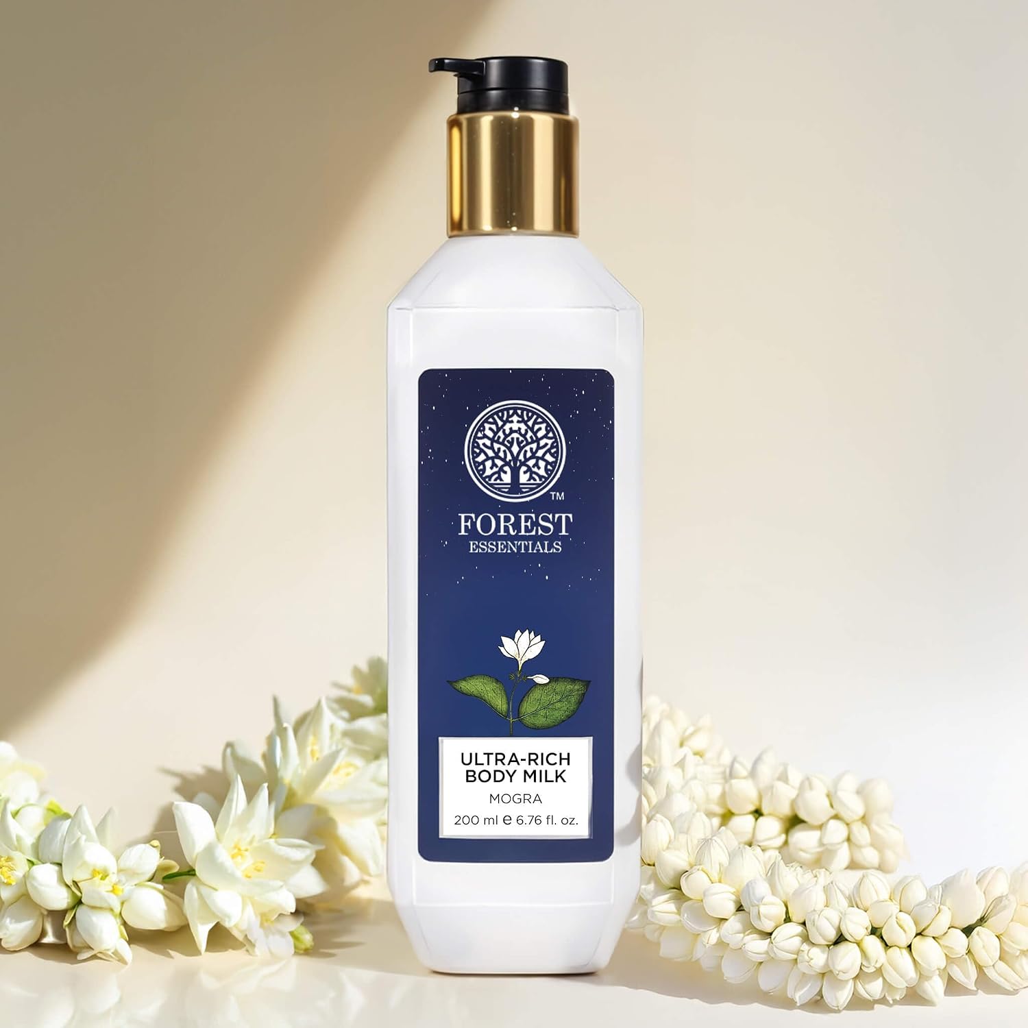 Forest Essentials Ultra-Rich Body Milk Mogra | Ayurvedic Nourishing Body Lotion to Replenish Skin Moisture and Leave it Smooth & Scented