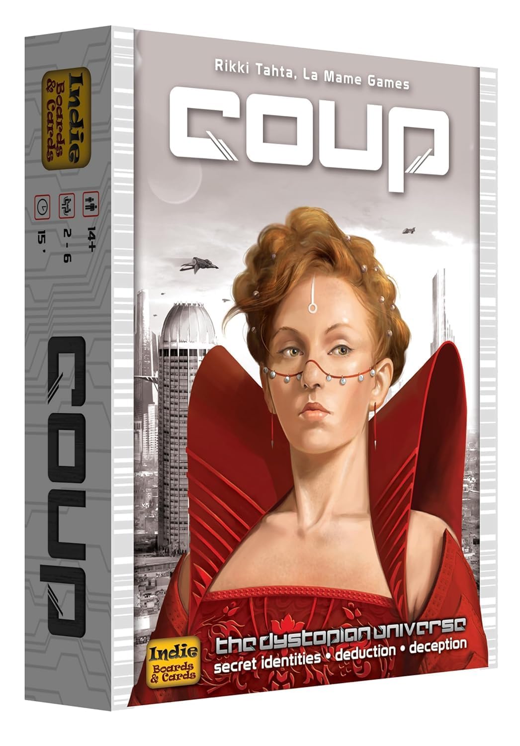 Coup Card Game for 2-6 Players, Board and Party Game with 3D Printed Insert, Sleeved Cards