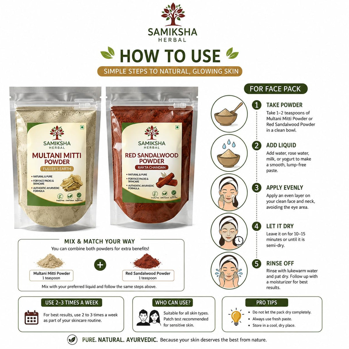 Multani Mitti & Red Sandalwood Powder Combo 200g