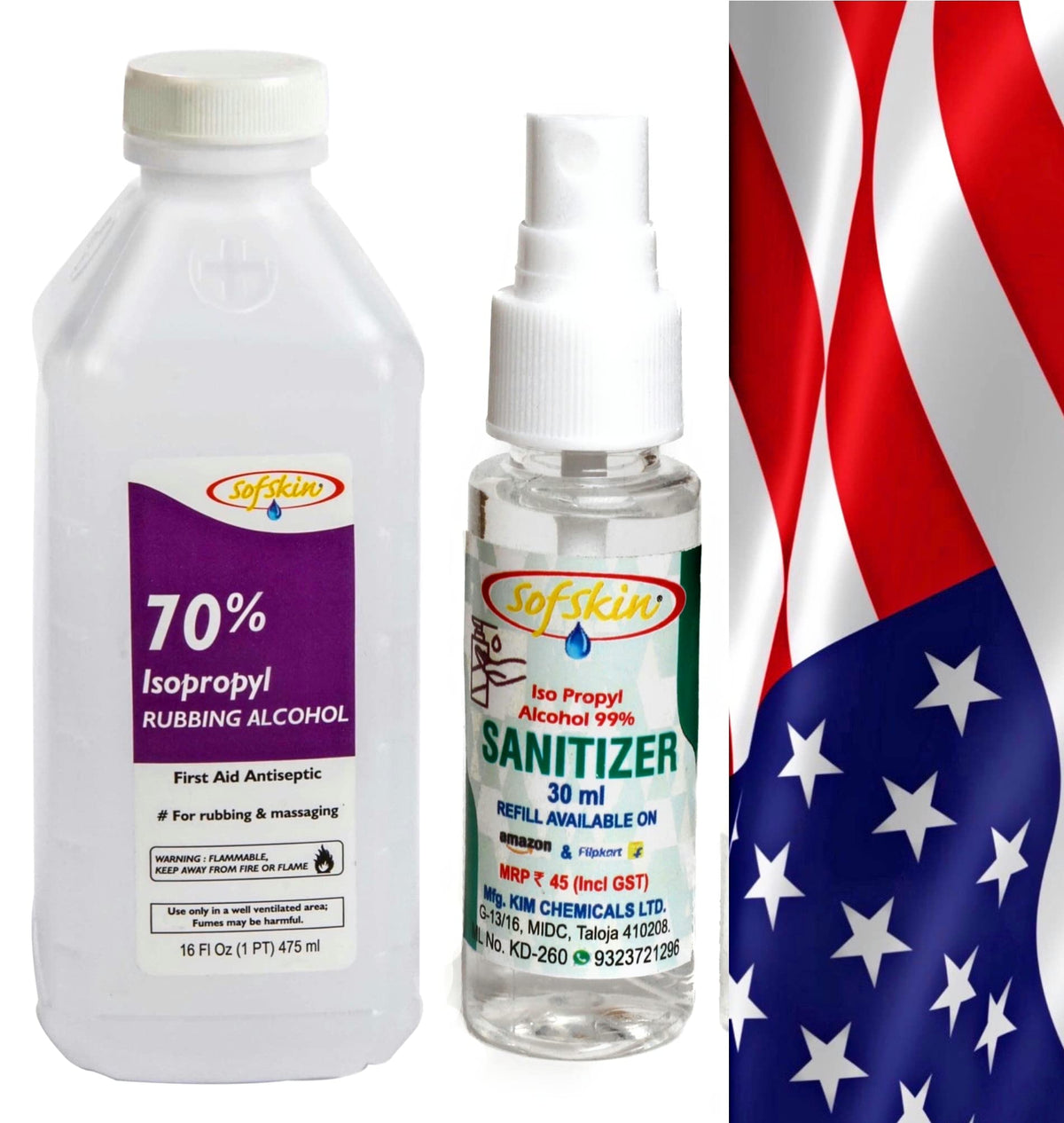 (USA Brand) Premium Pure Iso Propyl Alcohol 70% - 475 ml. Good for cleaning Laptop, Mobile, Window Pans, Washing Baby Clothes to get rid of bacteria, etc. Also