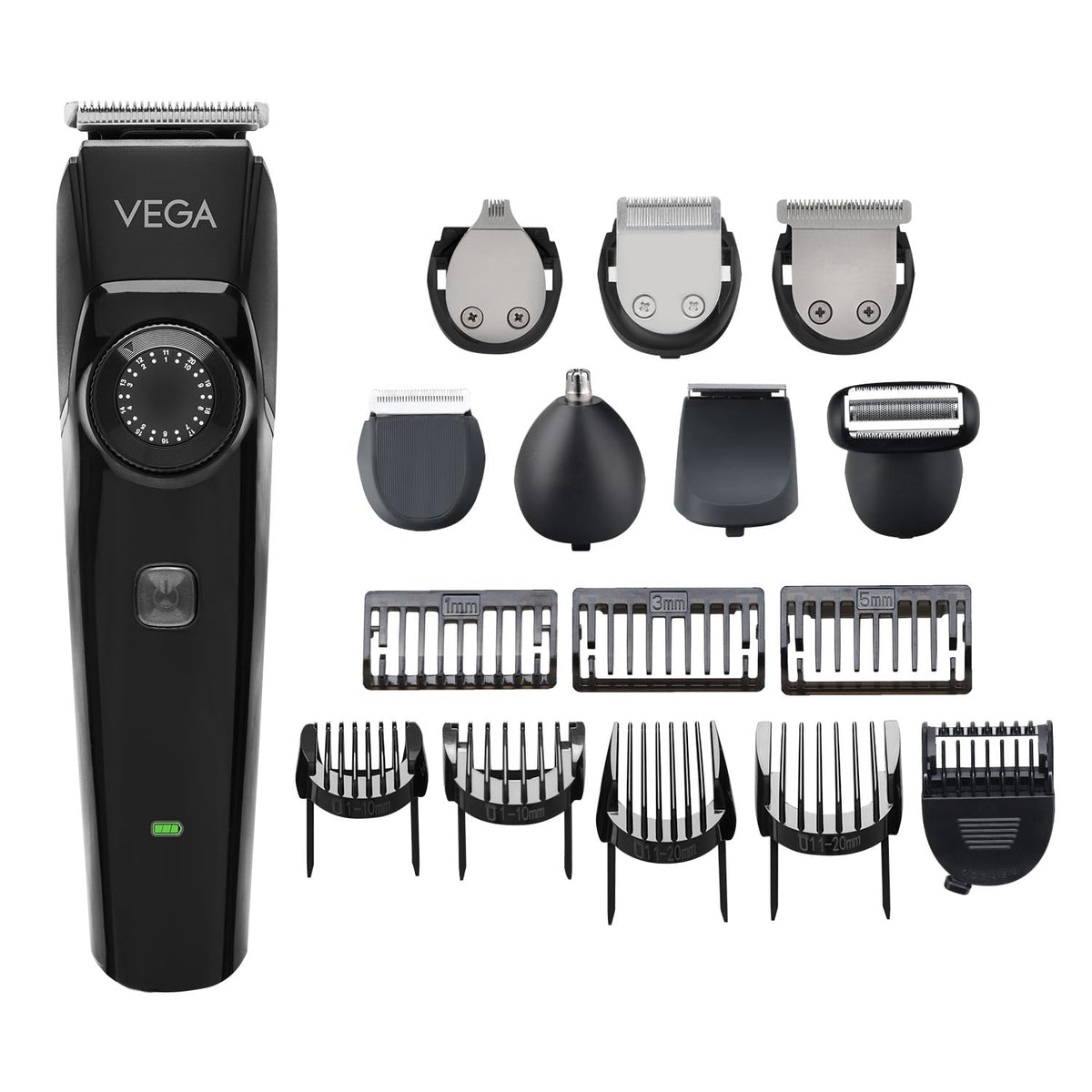 Vega OG 15 in 1 Trimmer for Men | Men Beard |All Rounder Grooming Set with 3 Hrs Non-Stop Runtime | for Body, Man- Face, Nose & Private Parts | USB Type C, 2 Ye