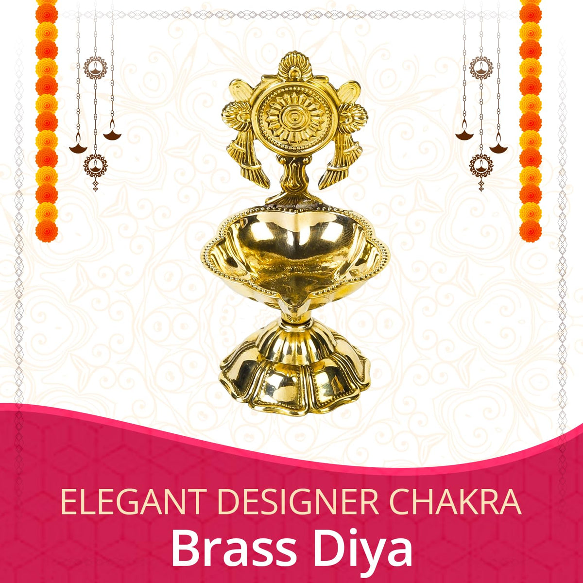 Klassic 4.5 Inch Swastik Akhand Diya with Borosilicate Glass Shade | Pure Brass Oil Lamp for Mandir, Daily Puja, Pooja Room, Diwali, Prayer, Wick Holder Festive