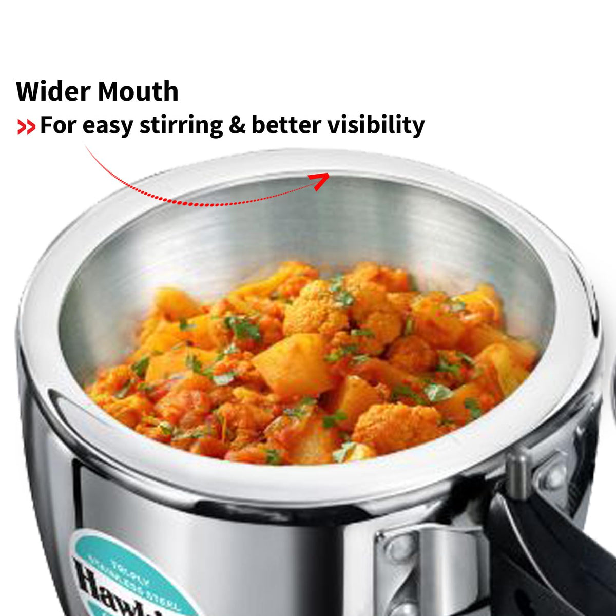 Hawkins 1.5 Litre Triply Stainless Steel Pressure Cooker, Inner Lid Induction Baby Cooker, Silver (HSST15) 1.5 Litres