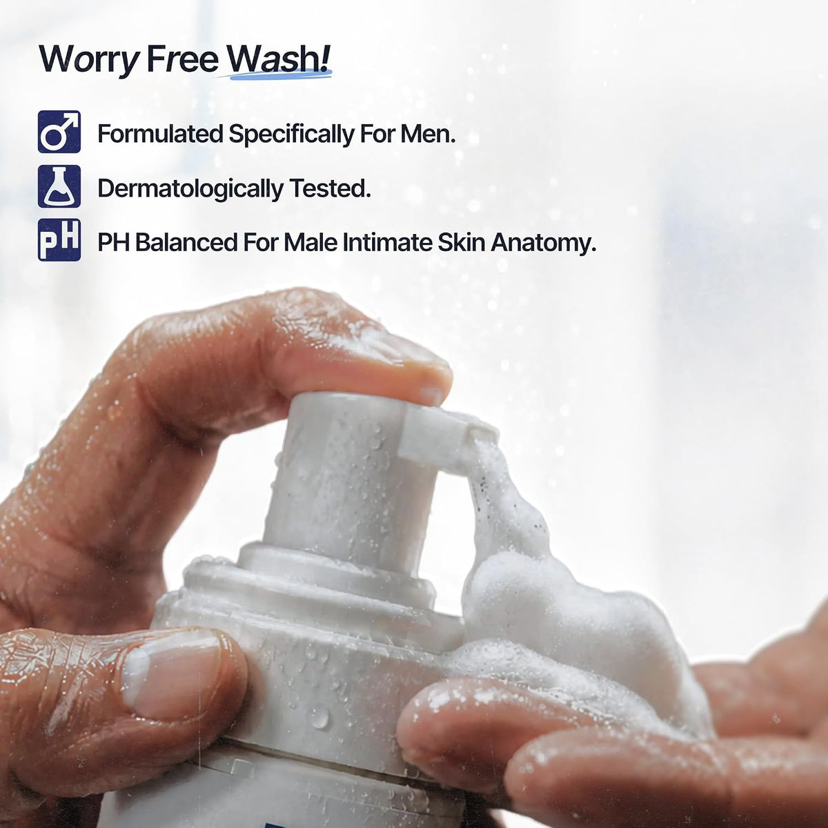 Mannlich Intimate Wash for Men (150 ml) Relieves Itchiness & Odour, Prevents Fungal Growth, Genital Area, pH Balanced & Dermatologically Tested With Tea Tree Oi