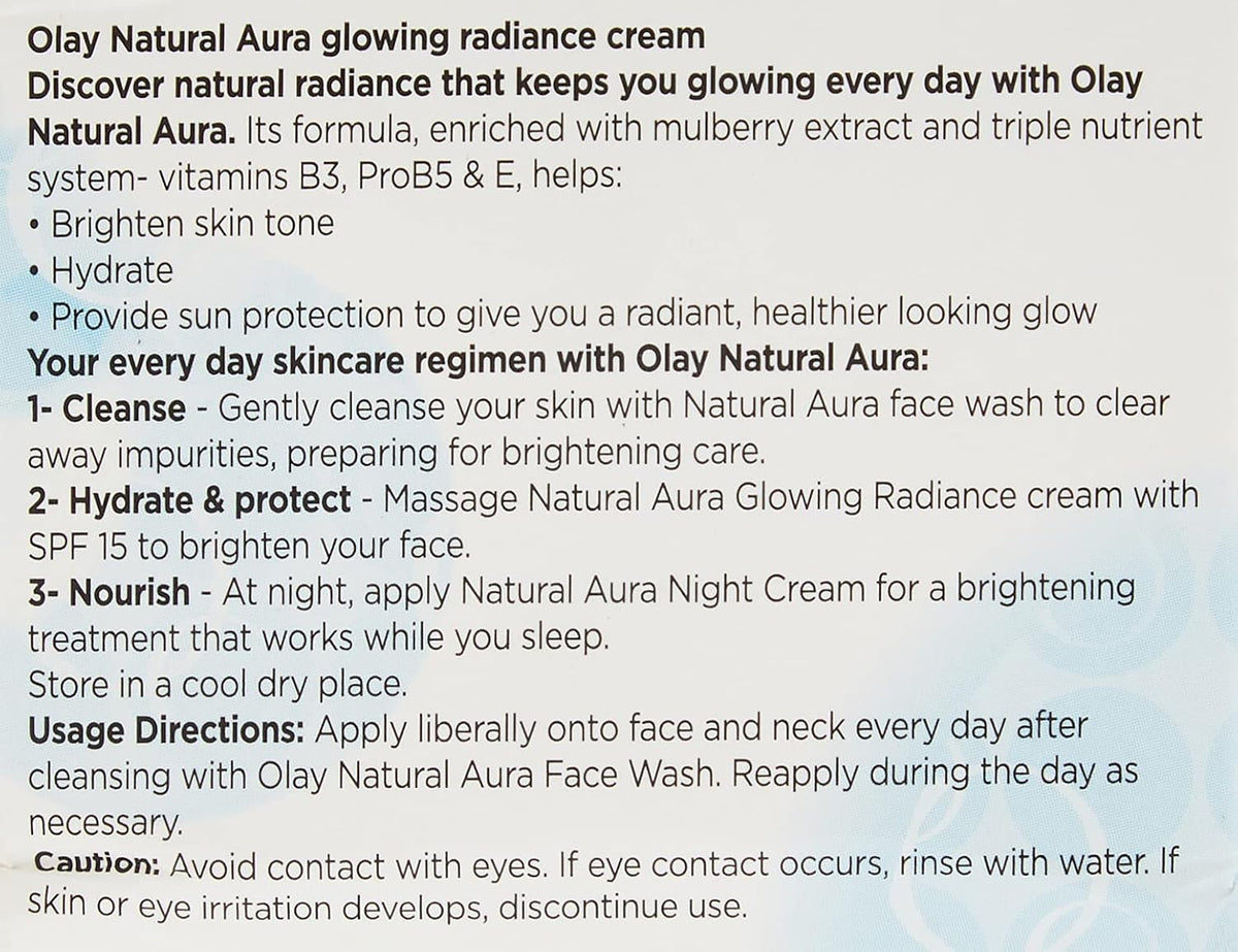 Olay Natural White Glowing Fairness Cream, Day SPF24, 50 g