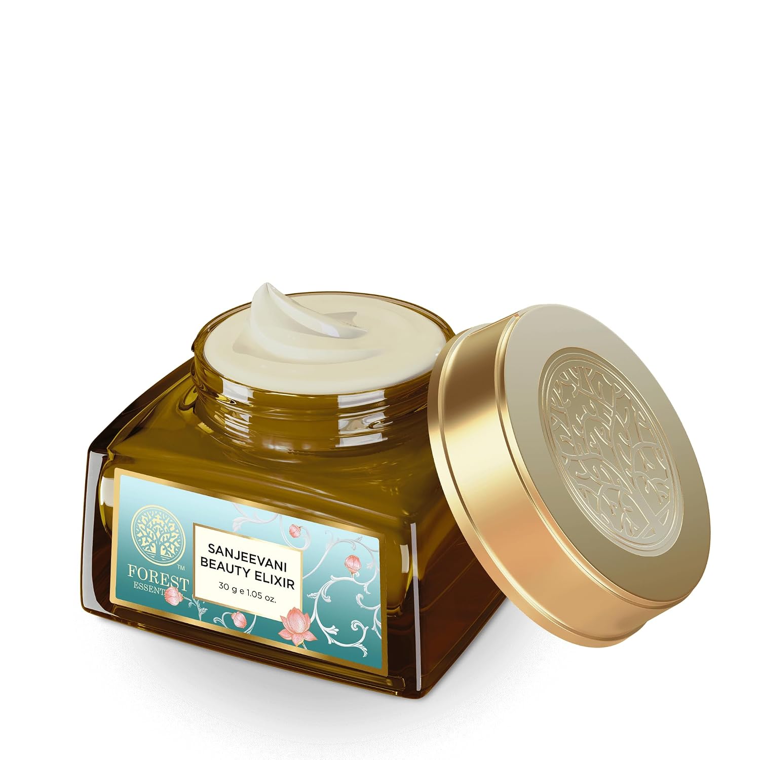 Forest Essentials Sanjeevani Beauty Elixir | Ayurvedic Rejuvenating Day Cream with Sanjeevani Influsion & Hyaluronic Acid | Lightweight Pre-Moisturiser for Radiant, Hydrated Skin