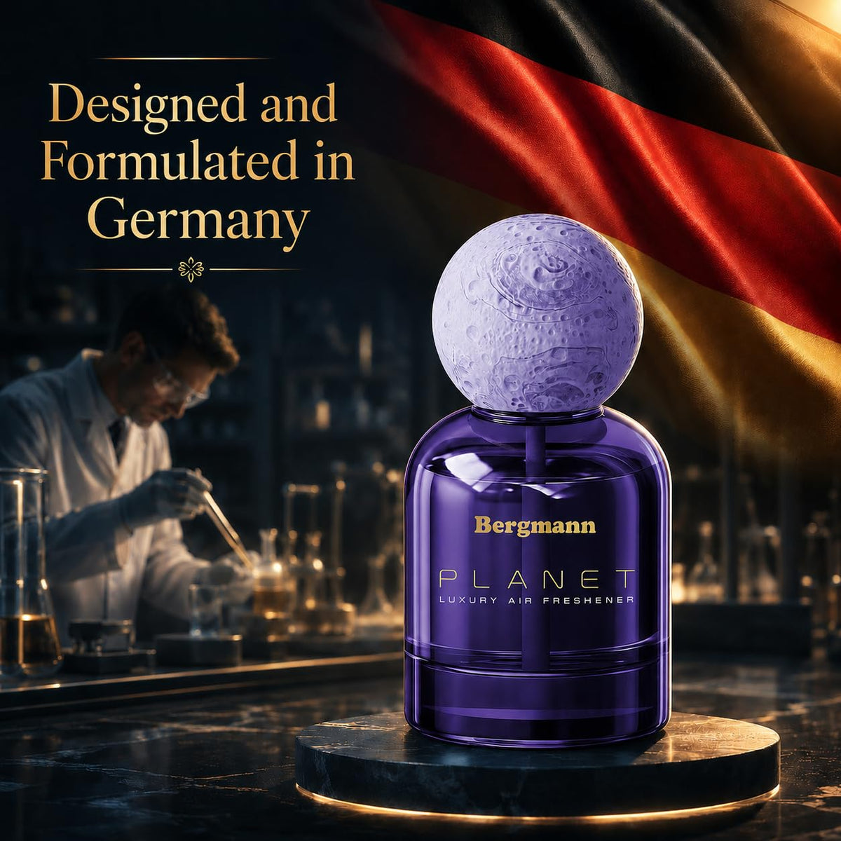 Bergmann Planet Luxury Car Perfume, Car Air Freshener, For Car & Home, Alcohol-free, Long-Lasting upto 90 days, COLOGNE, 110ml