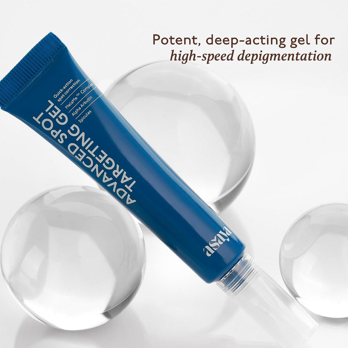 Asaya Advanced Dark Spot Targeting Gel | Reduces Pigmentation, Post-Inflammatory Hyperpigmentation, Acne Marks & Scars | MelaMe™ Complex, Spicules & Alpha Arbut