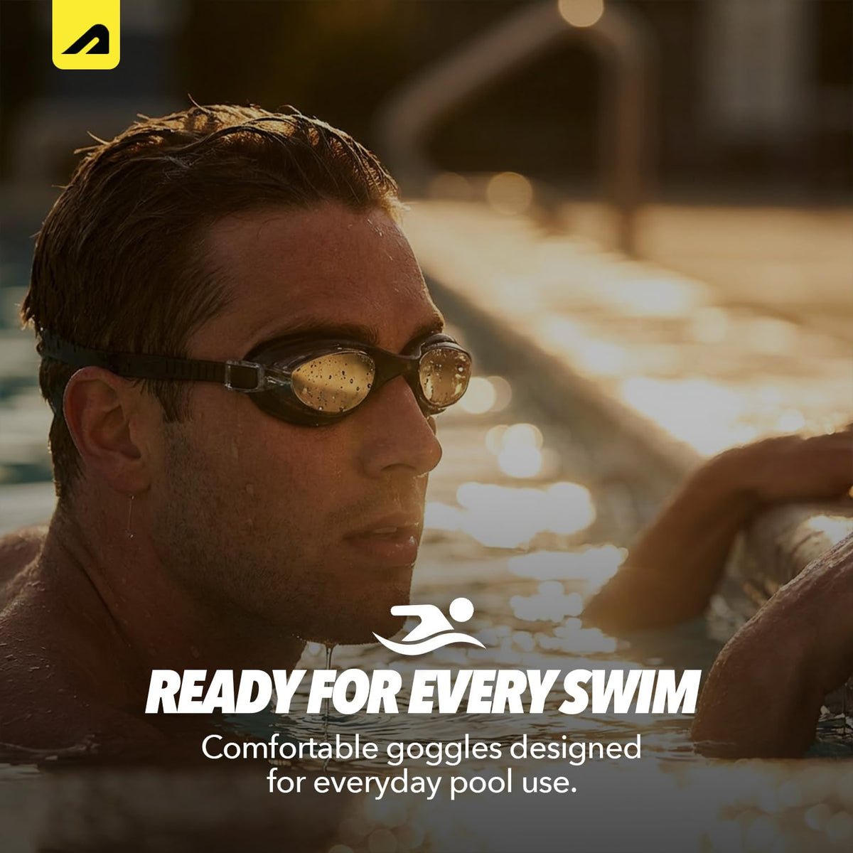 Boldfit Swimming Goggles for Men & Women with Adjustable Strap, Air Tight, for Adults - Classic Black