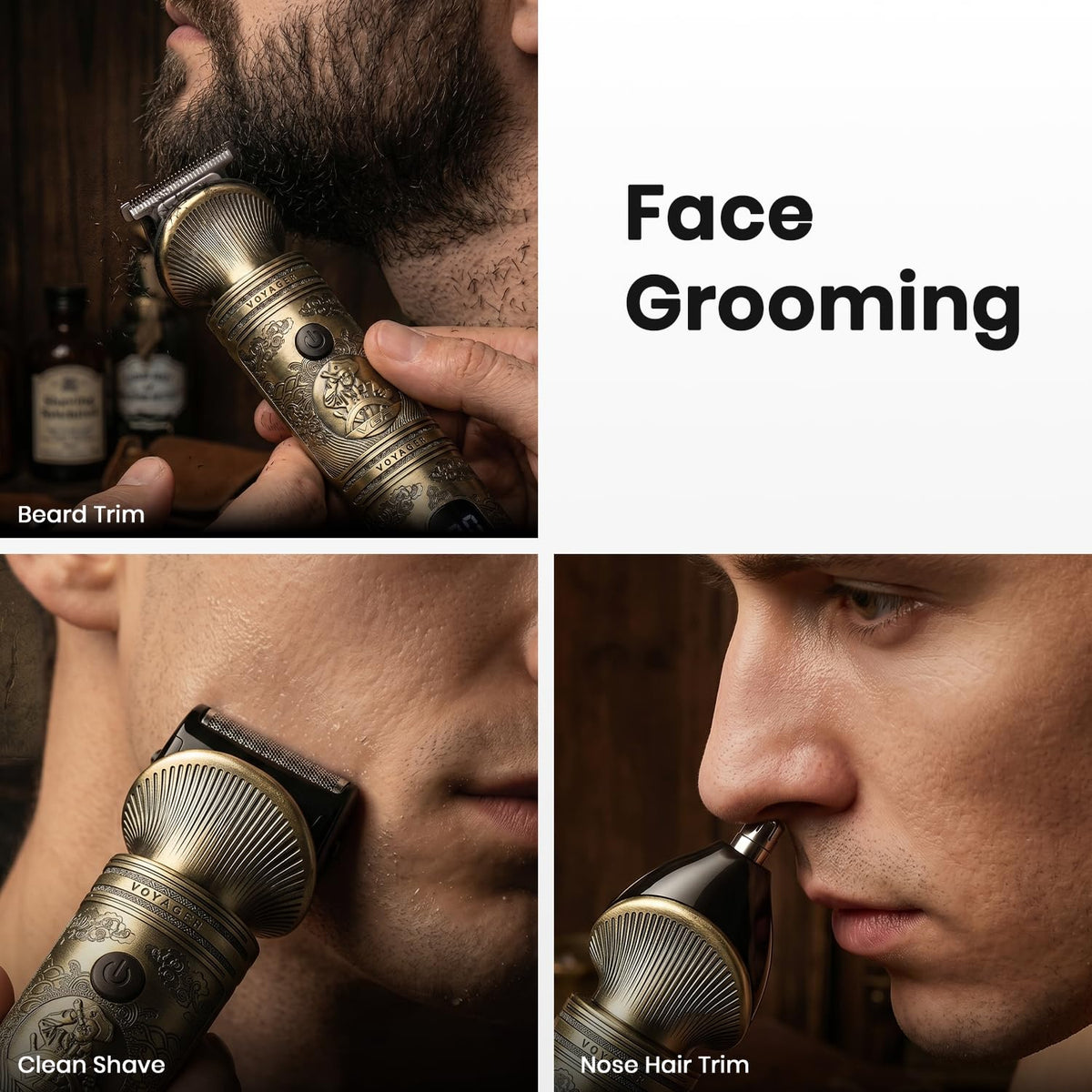 VGR V-106 Professional 6-in-1 Men’s Grooming Kit, Includes Hair Clipper, Shaver, Nose & Body Groomer, 180-Min Runtime, 1200mAh Lithium Battery, USB Fast Chargin