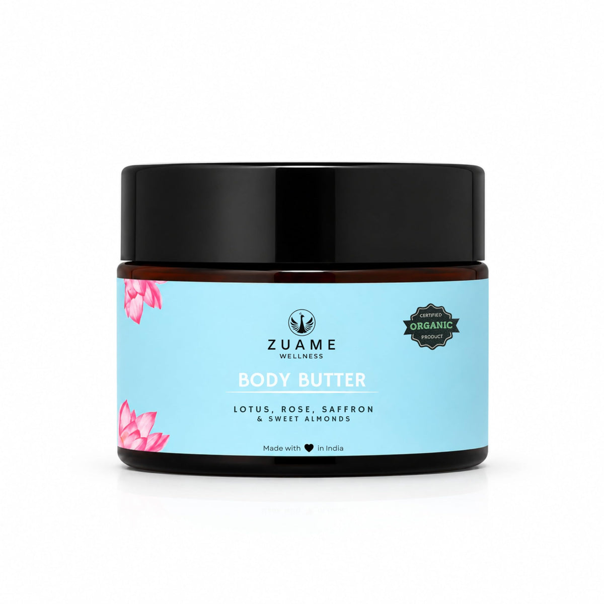 Body Butter | Siddha Inspired Deep Moisturising Body Butter with Lotus, Rose, Saffron, Sandalwood & Sweet Almonds | For Dry Skin, Certified Organic, 100% Natura