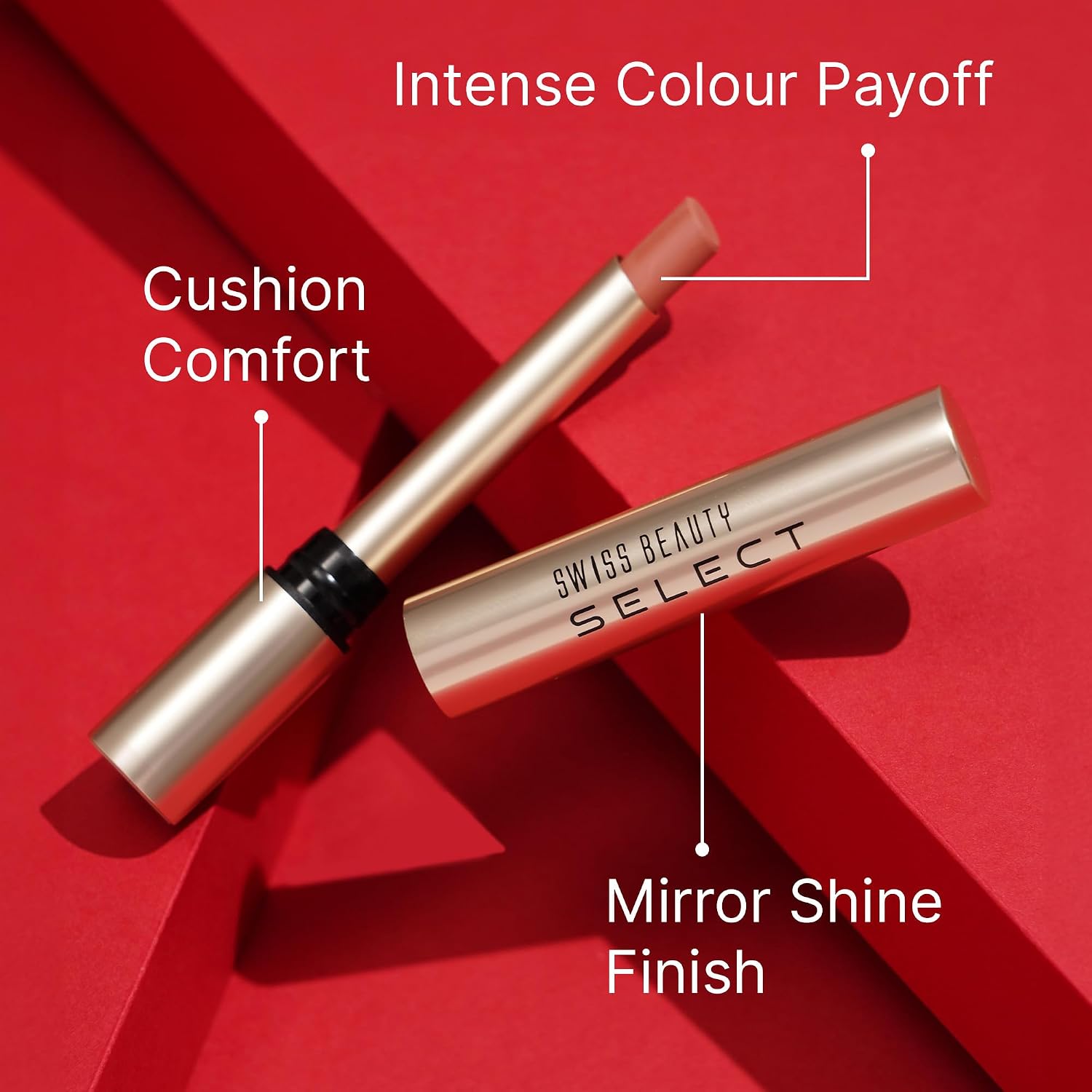 Swiss Beauty Select High On Shine Creamy Lipstick | With Mirror-shine finish | Enriched with Vitamin E | Shade- Pink Sorbet, 1g |