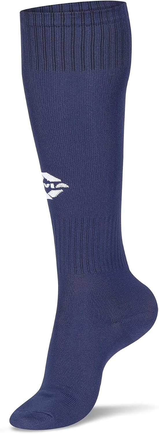 Nivia Plain Encounter Football Socks for Men and Women Knee Length Football Socks Sports Socks N. Blue/White Medium