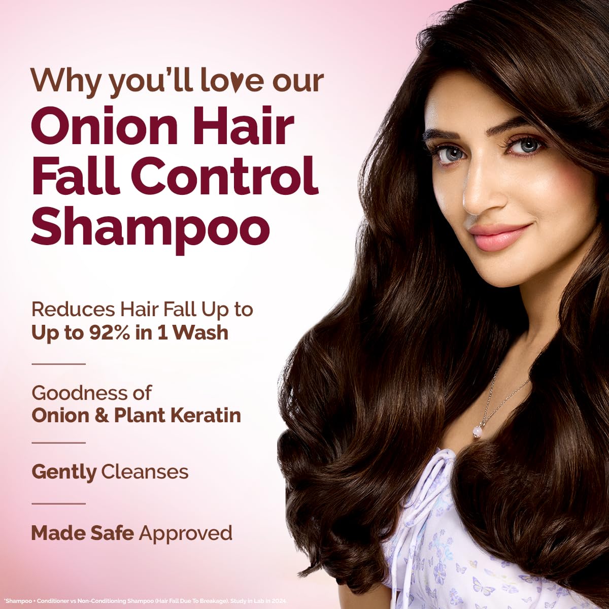 Mamaearth Onion Shampoo for Hair Growth and Hair Fall Control with Onion and Plant Keratin | Reduces Hair Fall | Strengthens & Smoothens Hair | For Men & Women