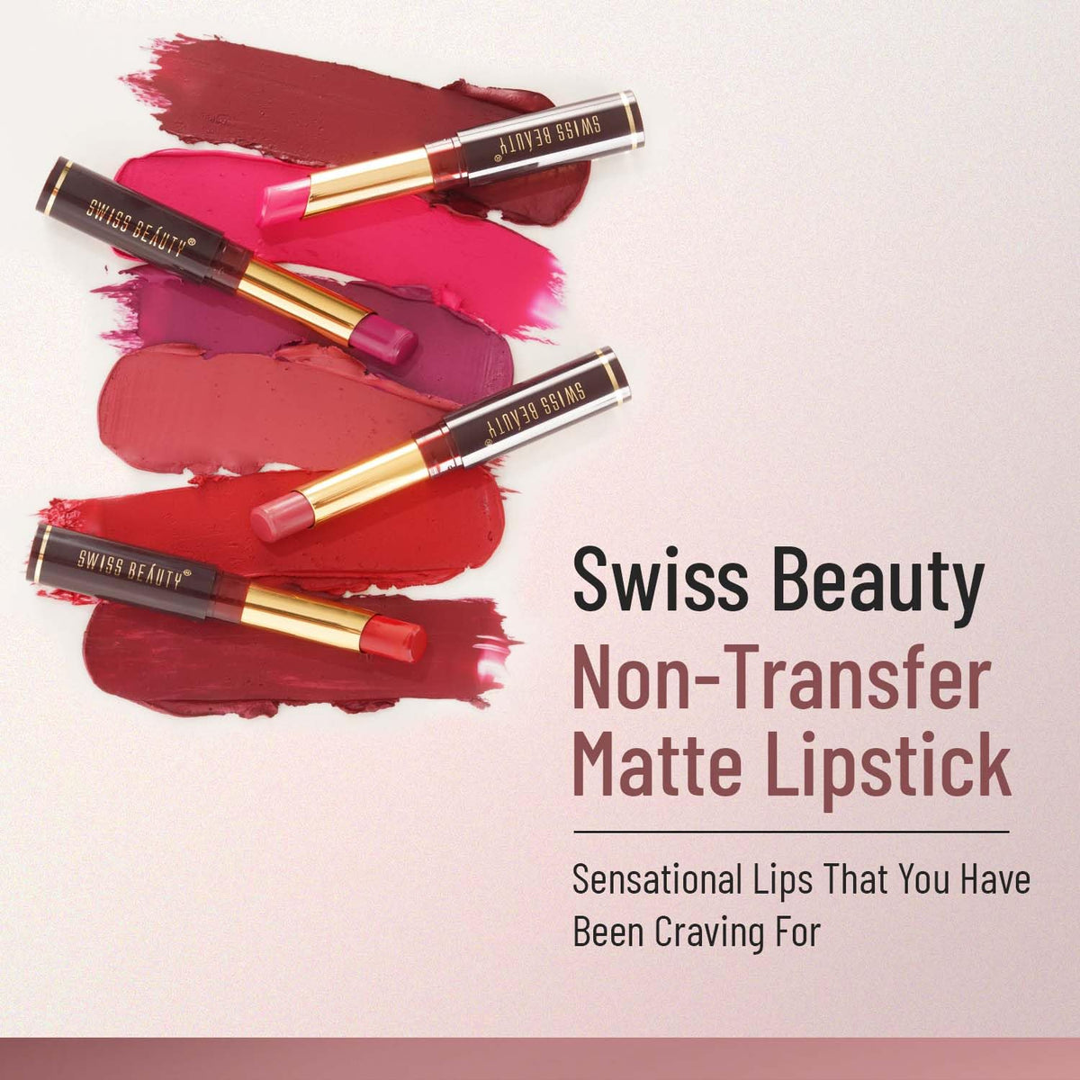 Swiss Beauty Non-Tranfer Matte Lipstick, Smooth & Waterproof, Choco Kiss, 2g