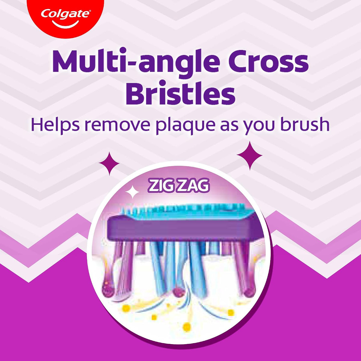 Colgate ZigZag Toothbrush Set of 6 |Medium Bristles| Deep Clean(Multicolor)