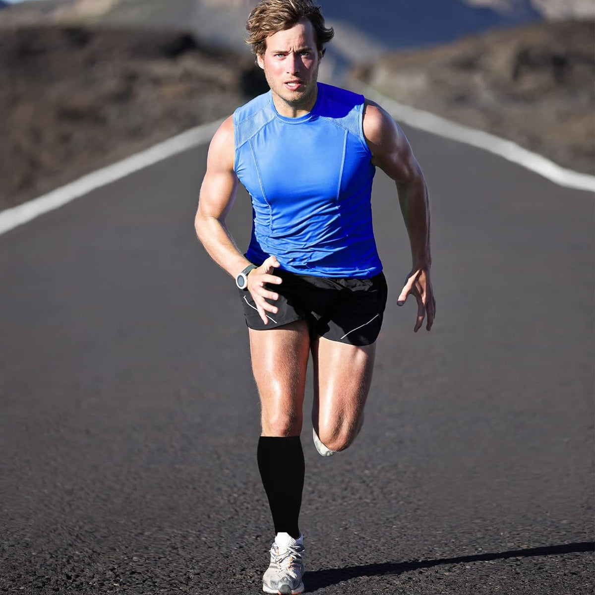 Compression Combo Calf Sleeve for Men Women Calf Sleeves White-Black