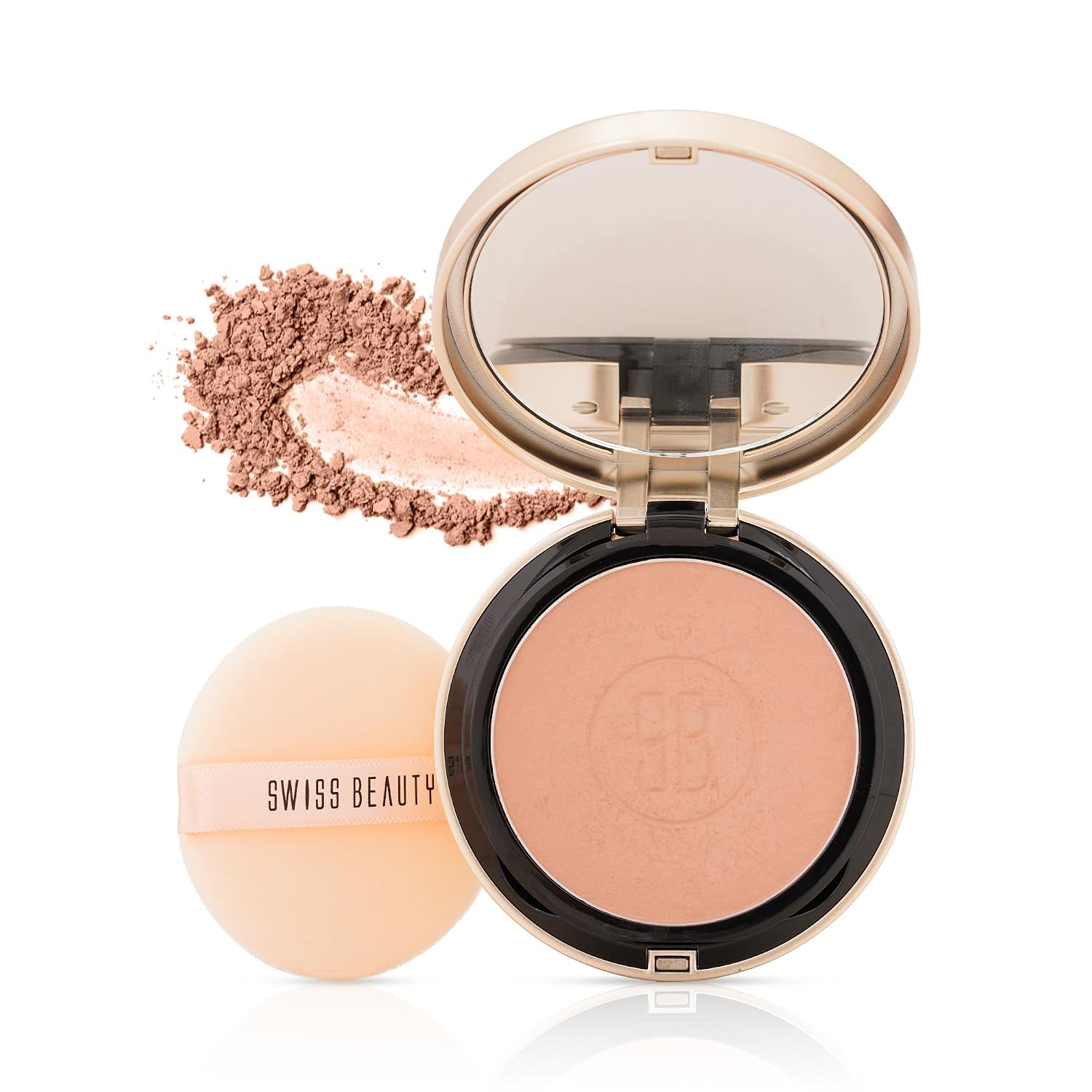 Swiss Beauty Select Born To Last Compact Powder | 3-in-1 Skin Perfection | Oil Control | Blurs Pores | Matte Finish | Fresh Makeup for hours | With Squalane & Vitamin E | 6.5g, Shade- 1. Bare Dawn