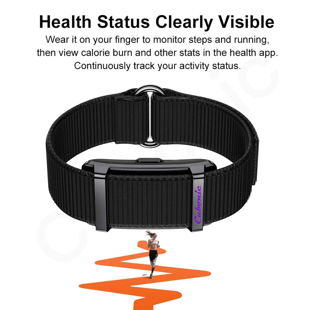 Cubonic Vytal Edge- Track What Matters Smart Band Bracelet Health Wristband Fitness Tracker for Heart Rate, Sleep, Steps, Activity & Body Temp, Upto 30 Days Bat