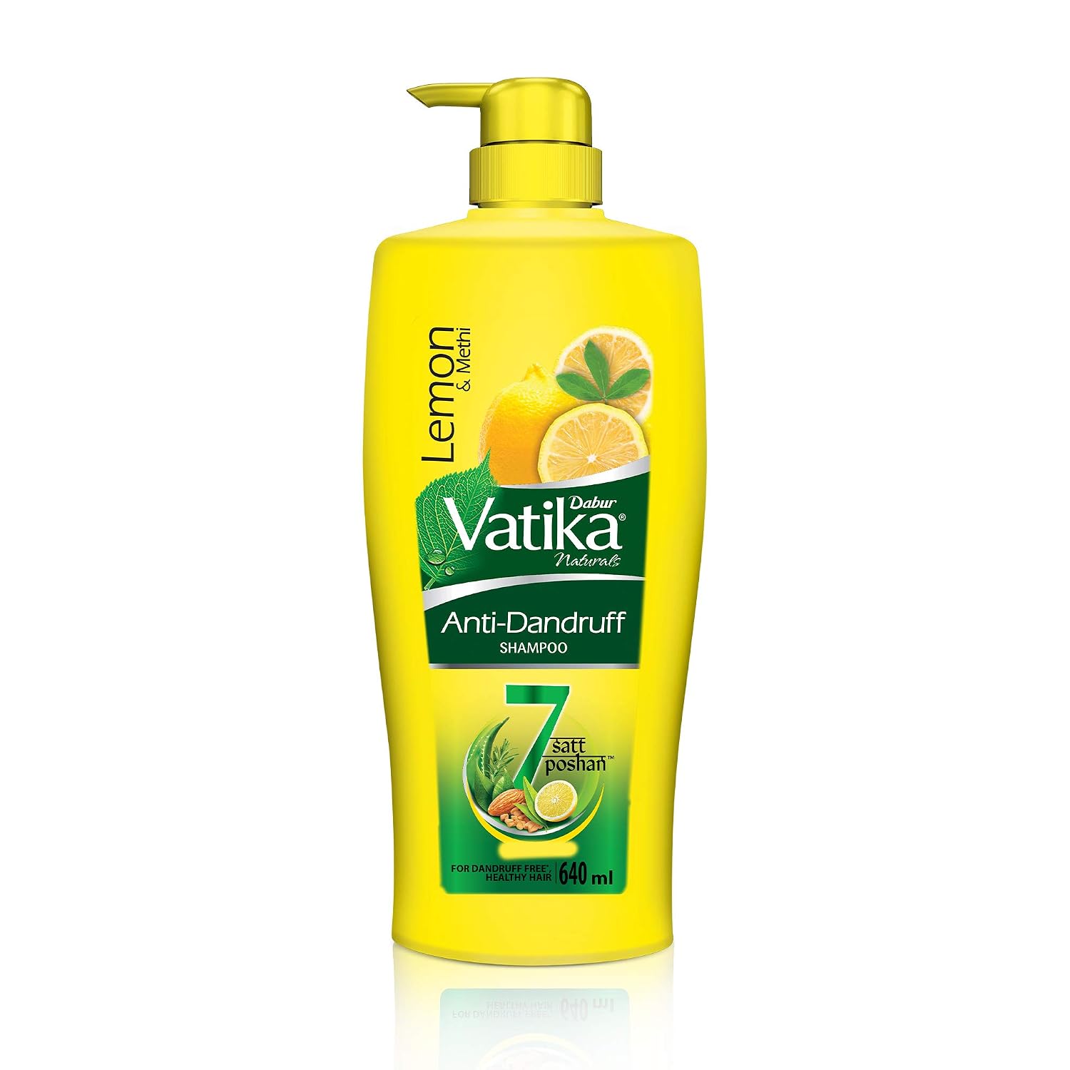 Dabur Vatika Long & Black Shampoo, with the Goodness of Amla & Bhringraj for Shiny, Black Hair - 640ml & Dabur Vatika Anti Dandruff Shampoo, with Lemon & Methi for Dandruff Free Hair - 640ml