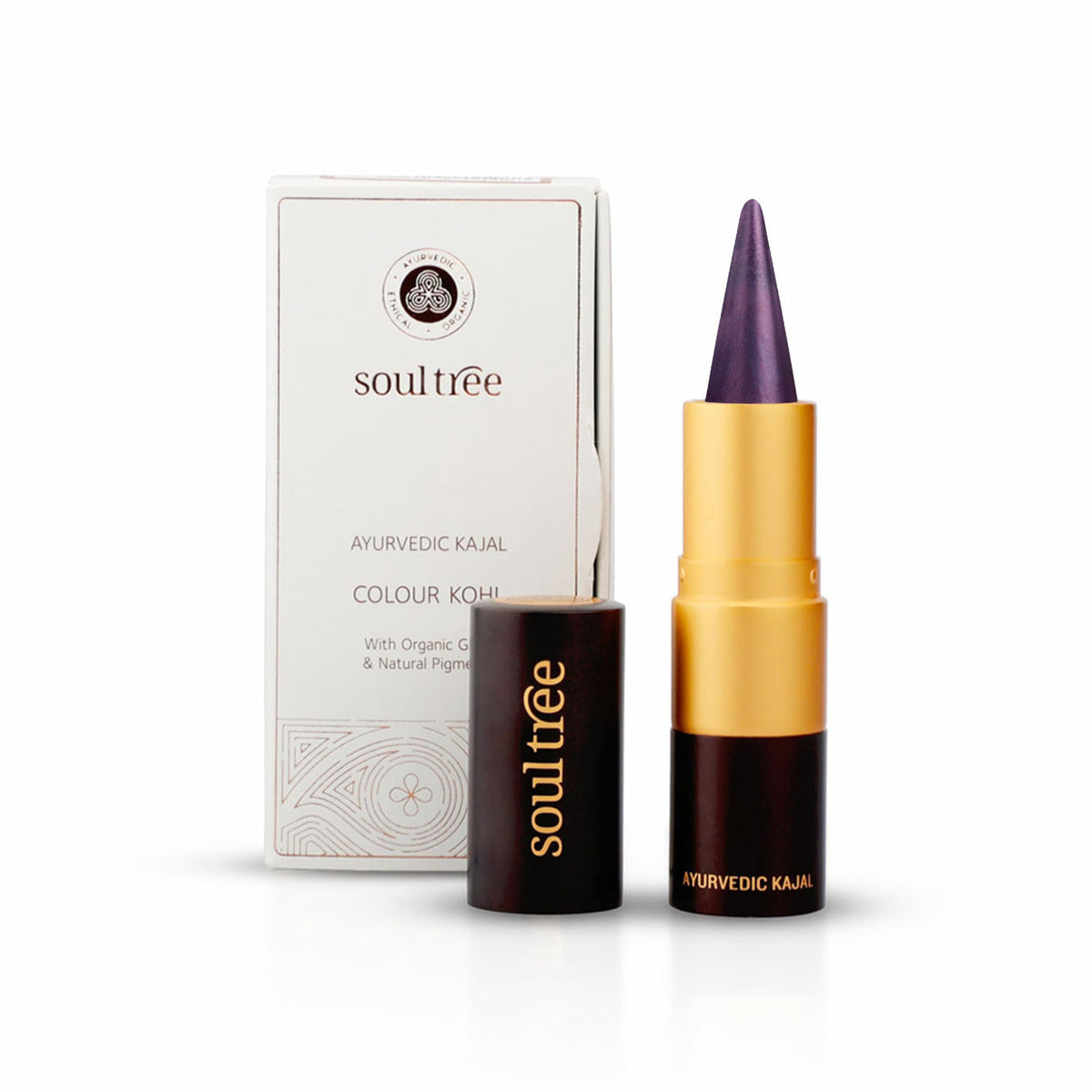 SoulTree Ayurvedic Kajal | Pure Black | Surma Smoke — Abyssal Black Onyx | Enriched with 100% Organic Ghee, Almond Oil & Camphor | Soothe, Cool & Nourish Eyes |