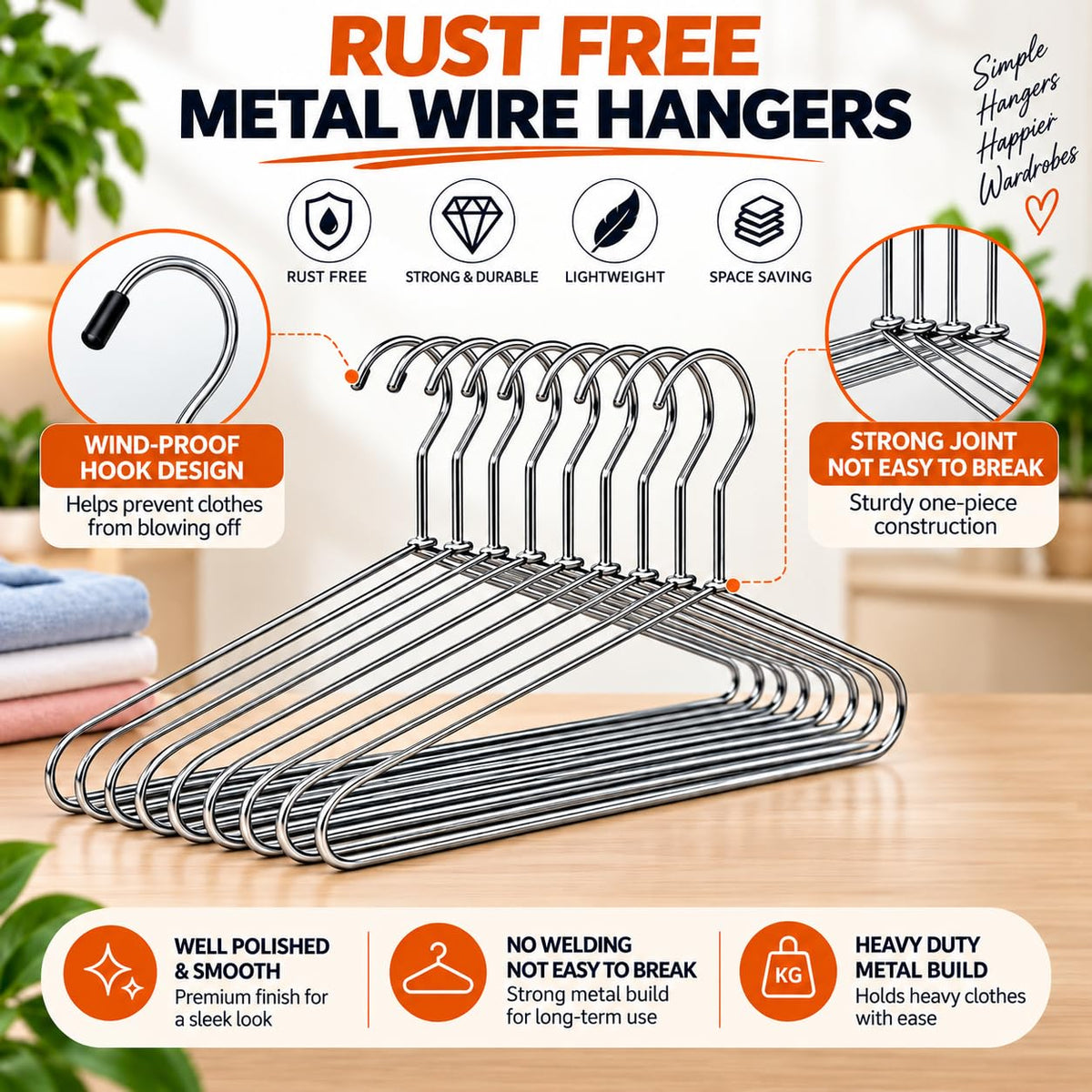PulGos 𝟏𝟐 𝐏𝐜𝐬 Metal Cloth Hanger |Rust Free - 𝐔𝐥𝐭𝐫𝐚 𝐓𝐡𝐢𝐧 Hangers for Wardrobe & Closet Organizer Hangers for clothes |Space Saving |Non Slip Grip