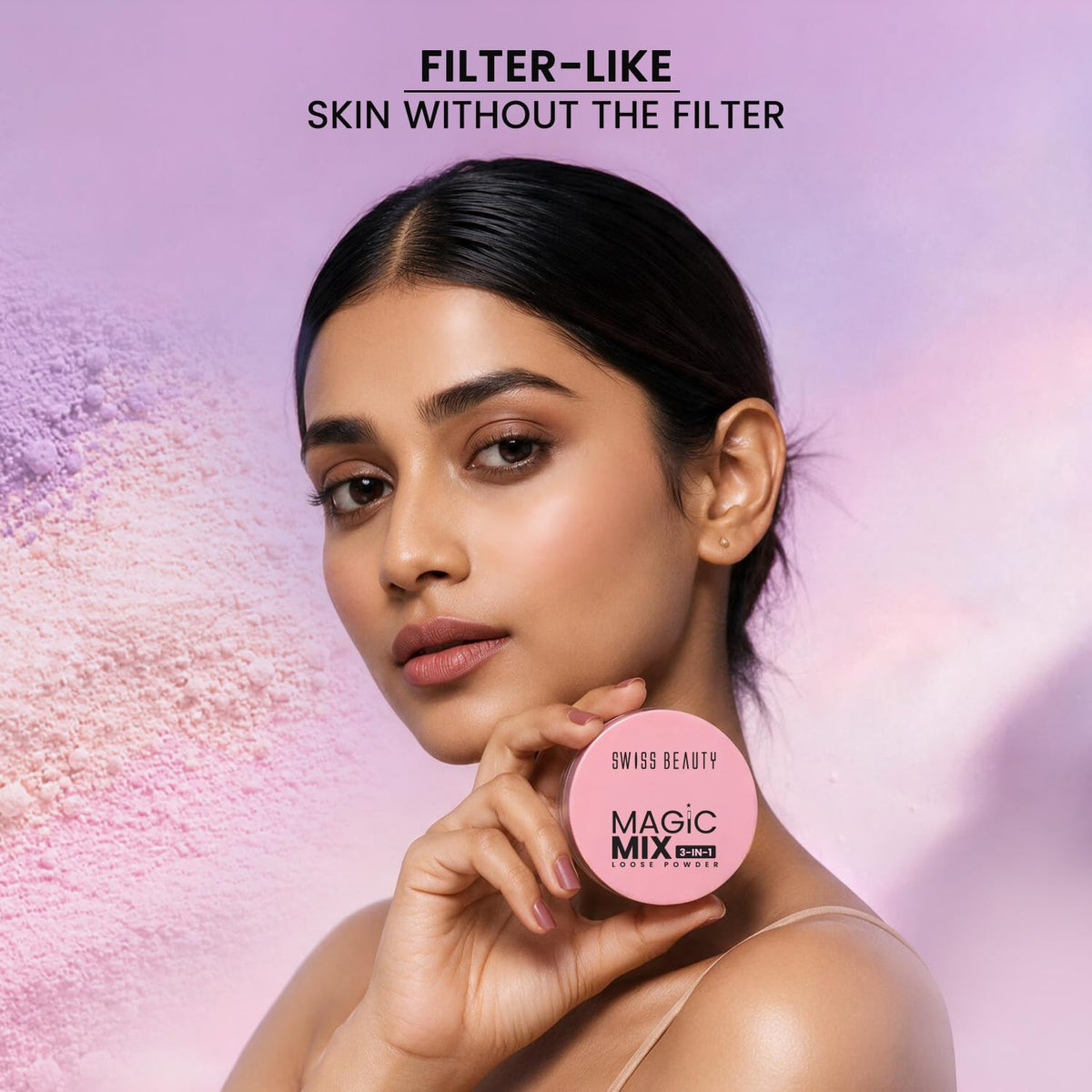 Swiss Beauty Magic Mix 3-In-1 Loose Powder | Sets, Blurs & Smooths | Waterproof | Long-Lasting