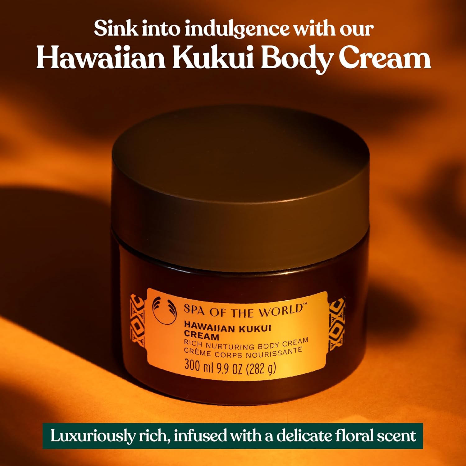 The Body Shop Hawaiian Kukui Body Cream | Rich Nurturing Moisturizer Shea Butter & Brazil Nut Oil | Luxurious Feel, for All Skin Types, 300 ml / 9.9 oz