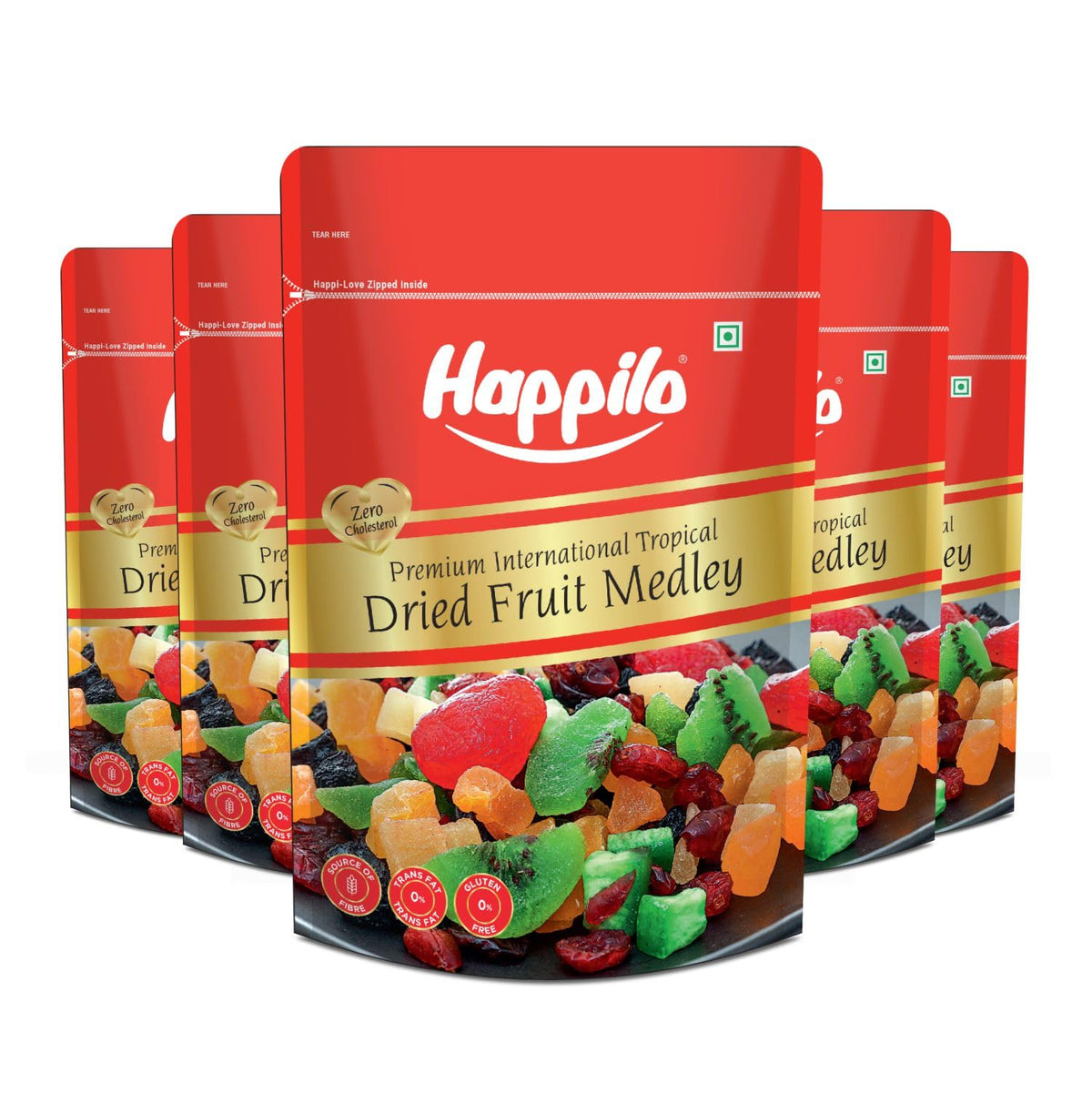 Happilo Premium International Dried Tropical Fruit Medley 200g|Healthy Snacks, Dry fruits|Wholesome & Vitamin Rich Healthy Snack | No Artificial Colors, No Pres
