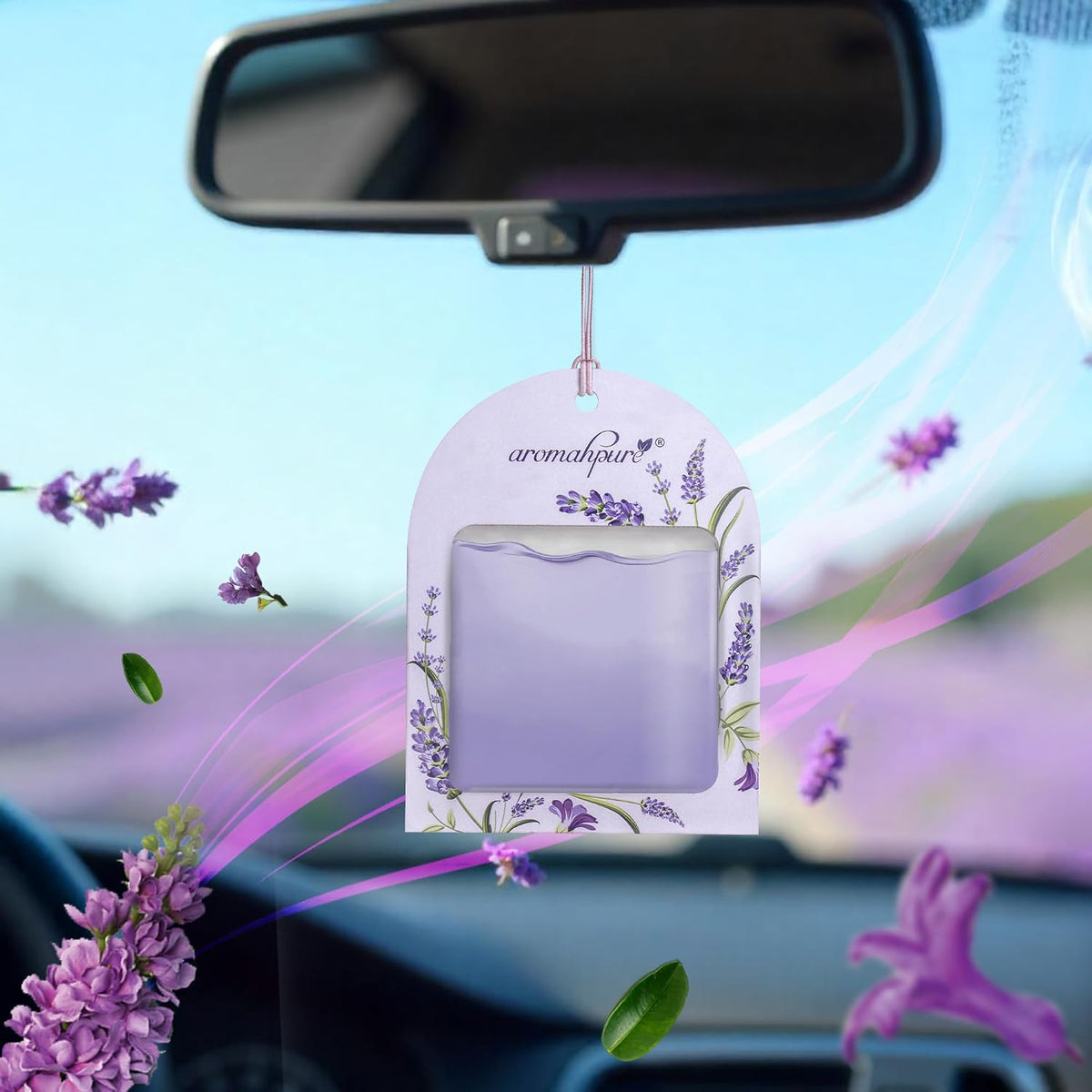 Aromahpure Gel Wink Hanging Car Perfume | Long-Lasting Gel Based Car Air Freshener | Car Accessories | Last Up to 30 Days (Musk-Aqua-Lavender)