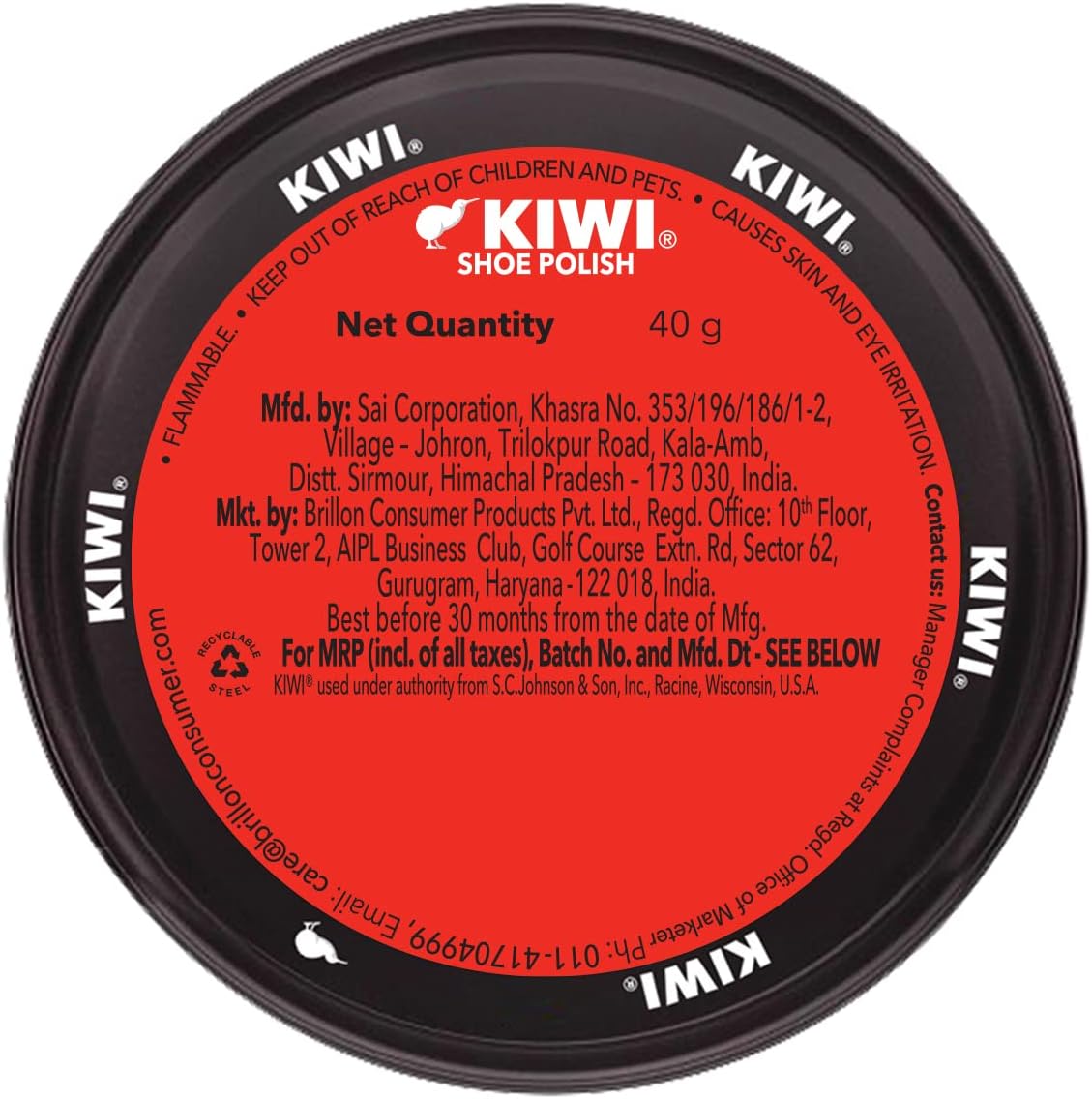 Kiwi Shoe Polish, 40 ml, Black