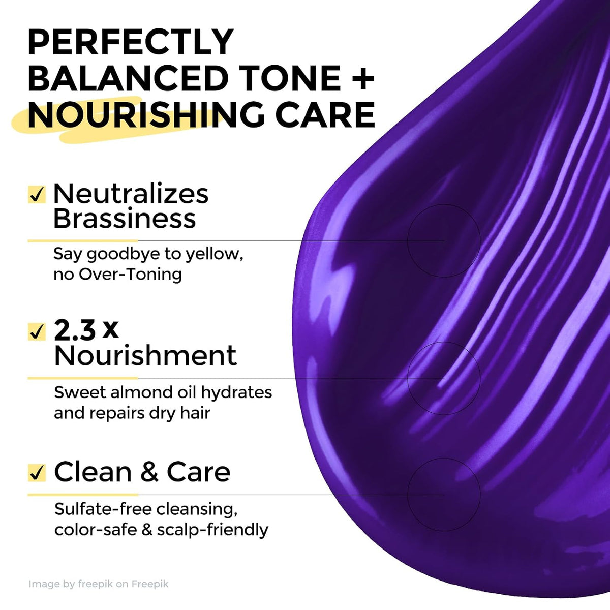 COLORLOMO Bye Bye Yellow Purple Shampoo, Neutralizes Brass & Yellow Tones