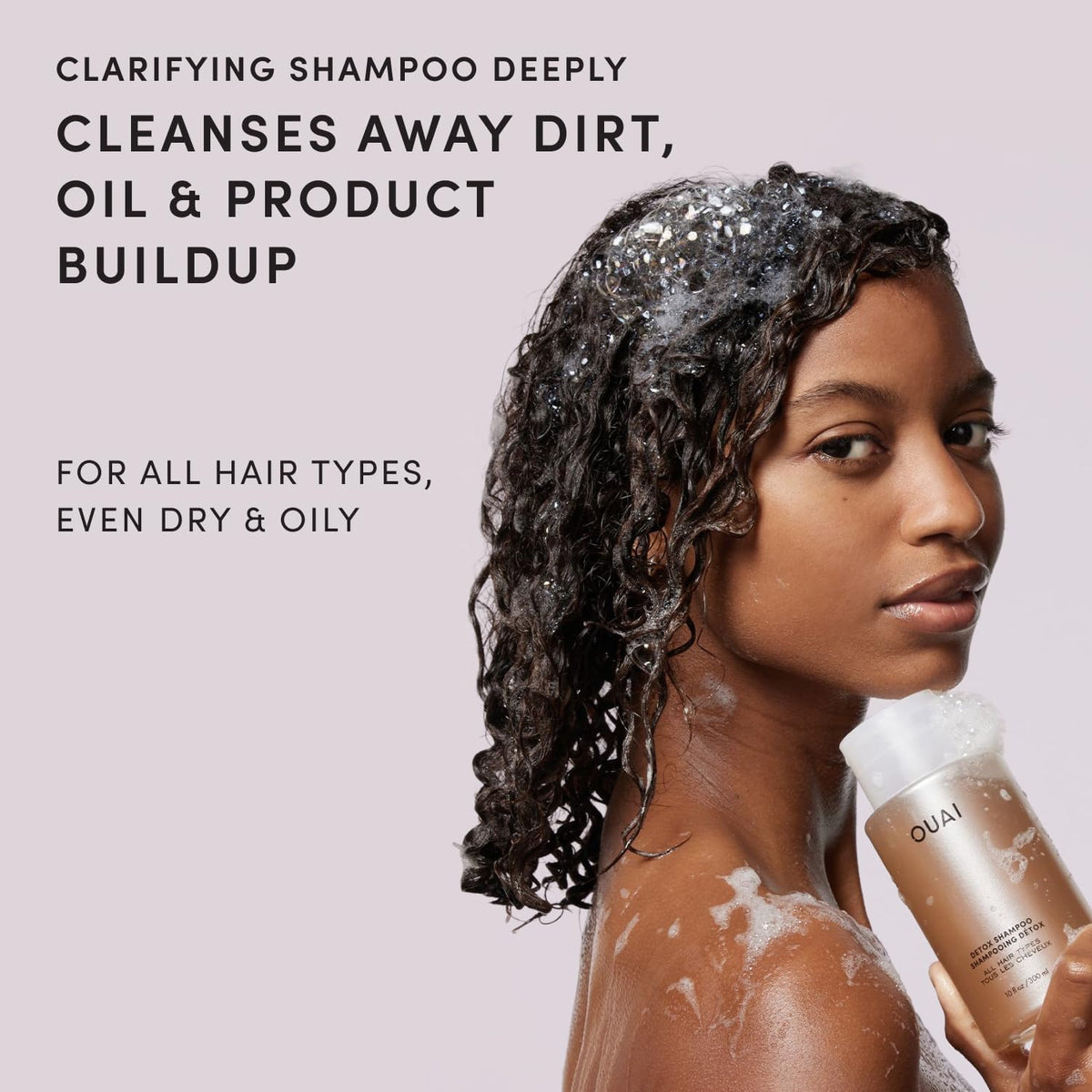 OUAI Detox Shampoo - Clarifying Shampoo for Build Up (10 Fl Oz) Full Size 10 Fl Oz (Pack of 1)