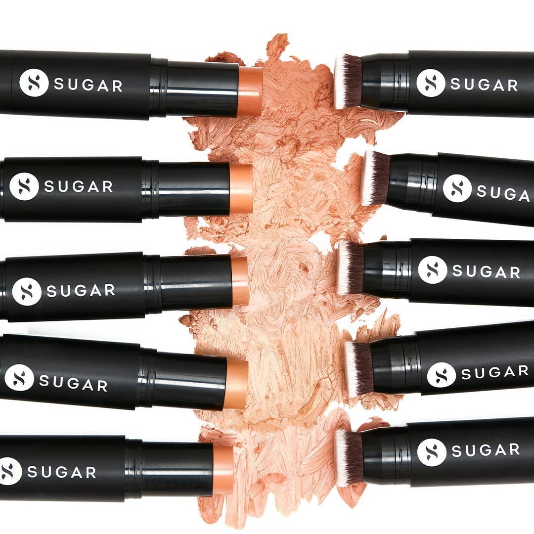 SUGAR Cosmetics Ace Of Face Foundation Stick with In-Built Brush | Full Coverage Cream Foundation for Indian Skin | Matte Finish | Lasts 24 Hours | 12gm - 17 Raf