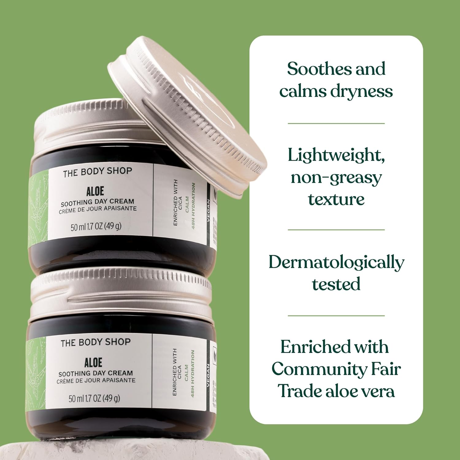 The Body Shop Aloe Vera Day Cream, For Sensitive Skin, Vegan, 50ml