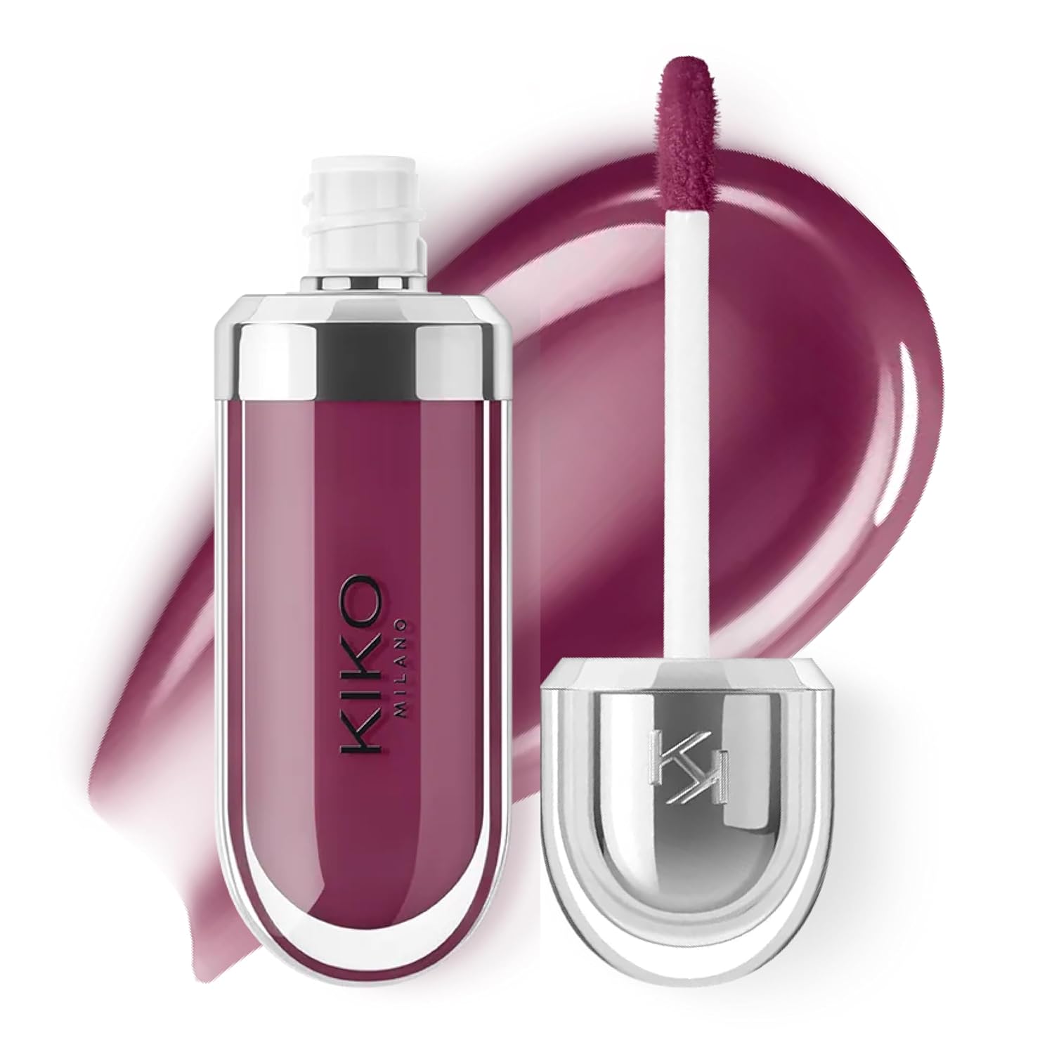 KIKO Milano 3D Hydra Lip Gloss – High Shine, Hydrating, Plumping, Non-Sticky, Moisturizing Lip Makeup Color:30 Deep Purple
