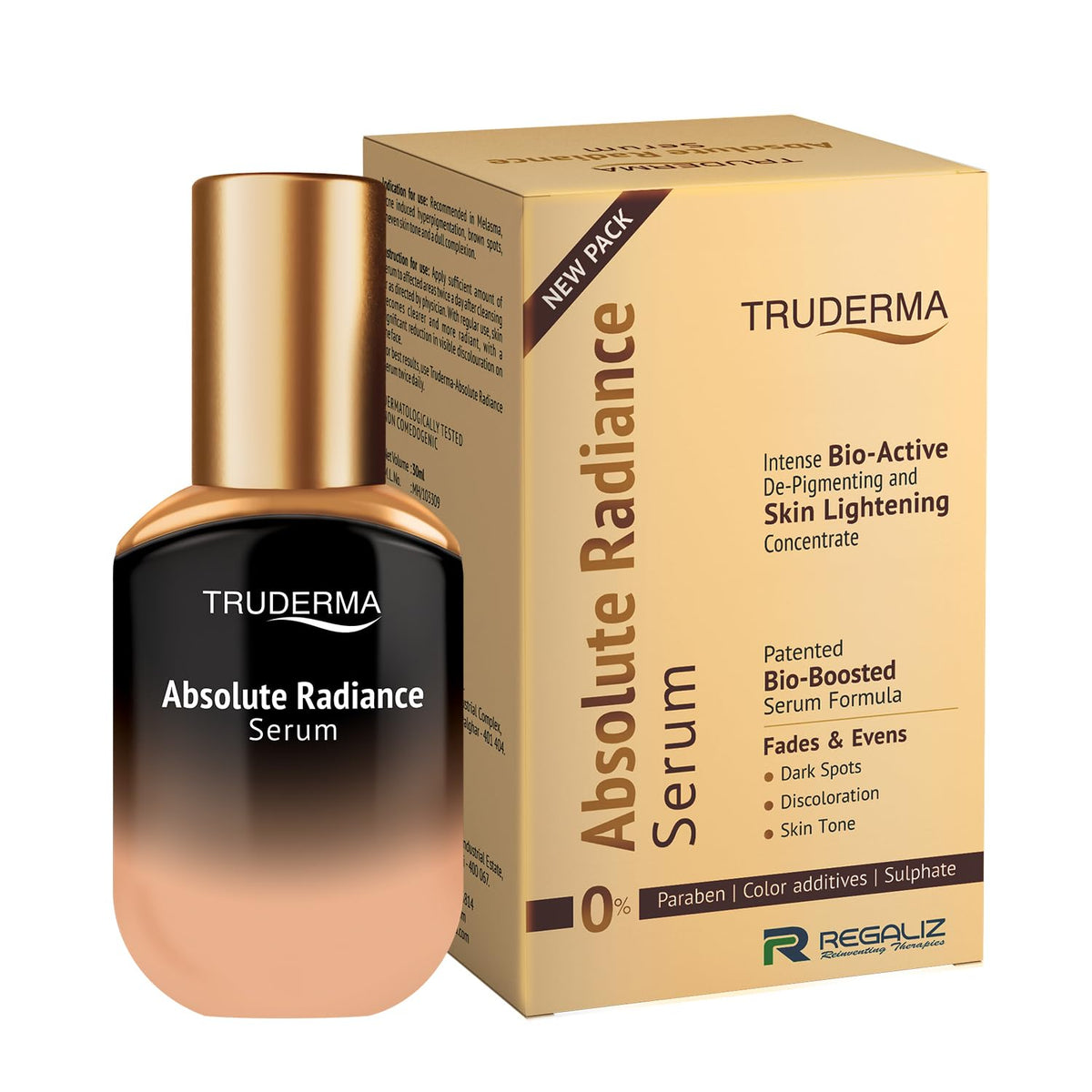 REGALIZ Truderma Absolute Radiance Serum | Intense Bio-Active De-Pigmenting & Skin Brightening Concentrate | 30ml