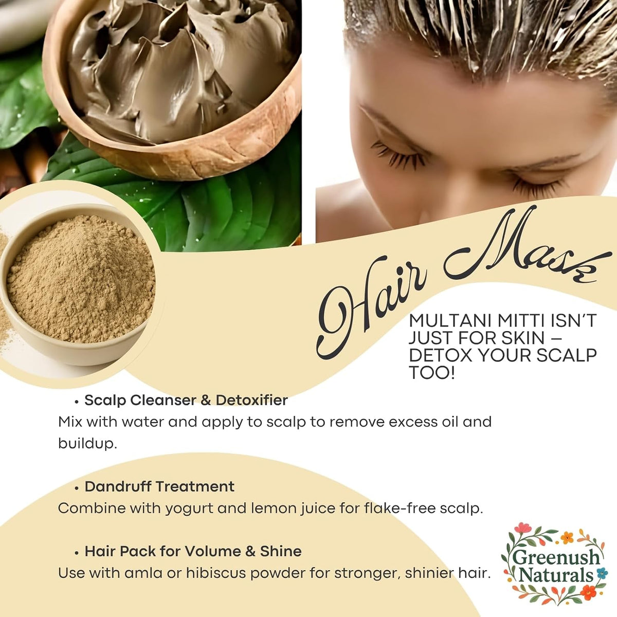 Multani Mitti Powder 100g – 100% Pure & Natural Clay for Skin and Hair Care | Acne Control, Oil Absorption, Nourishment & Soft Glowing Skin