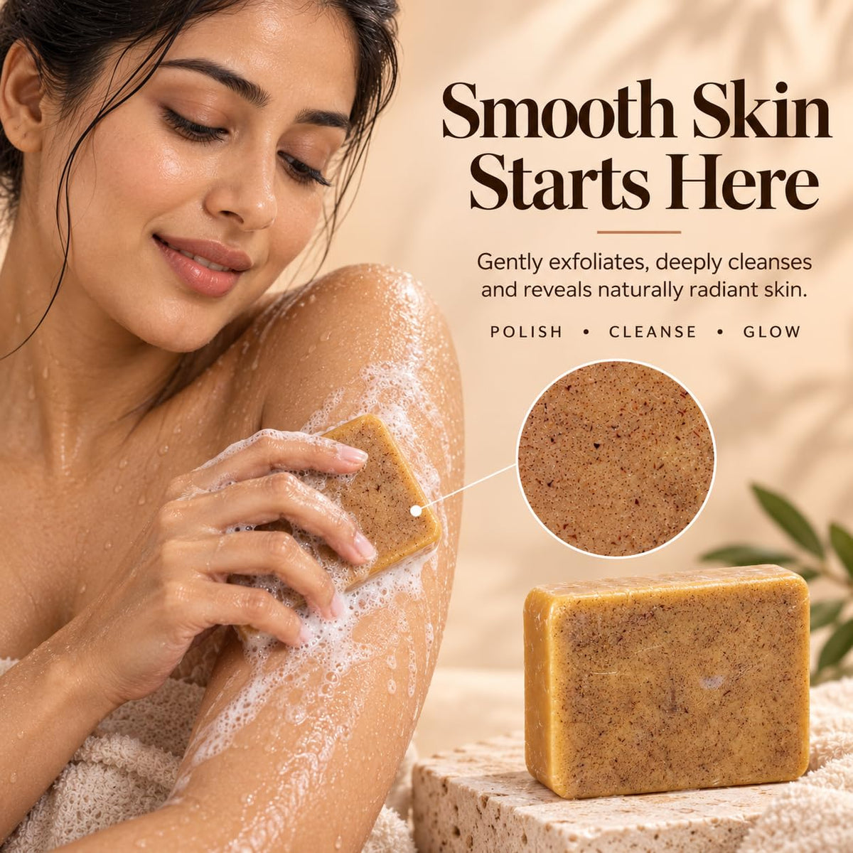 Magic Soap Tan Removal Sandalwood & Saffron Handmade Bar Men & Women PACK OF 3 100 g (Pack of 3)