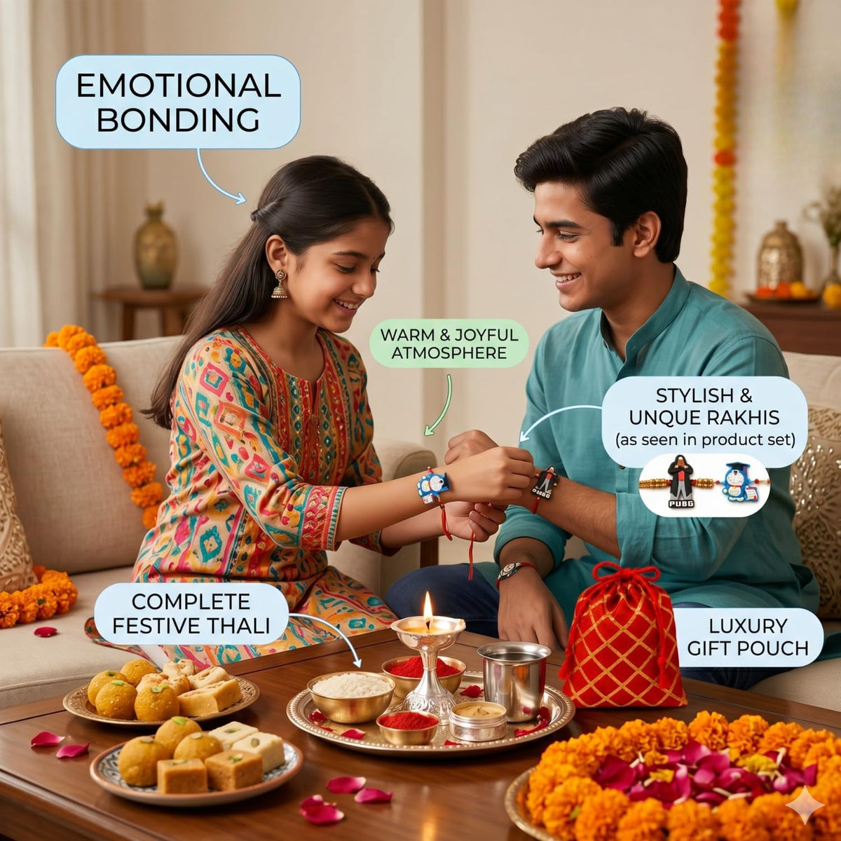 Kalakriti Cartoon Character Rakhi Set of 2 for Kids Brother – Fun & Colorful Rakshabandhan for Boys & Toddlers RakhiGanesh