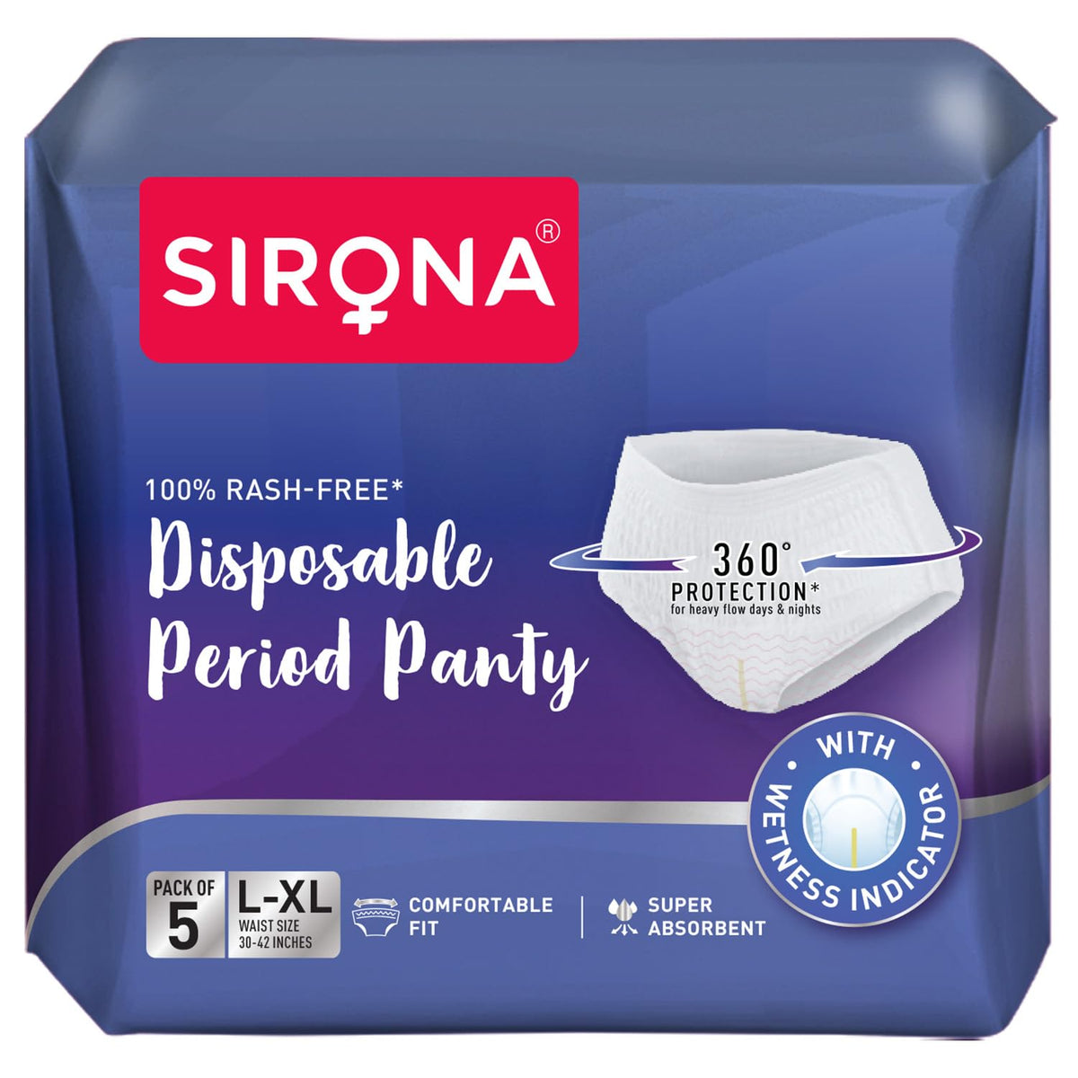 Sirona Disposable Period Panty for Girls & Women | L-XL | Beige Colour | Pack of 10 | 360° Coverage for Stress Free Periods | Leakage Protection for Heavy Flow