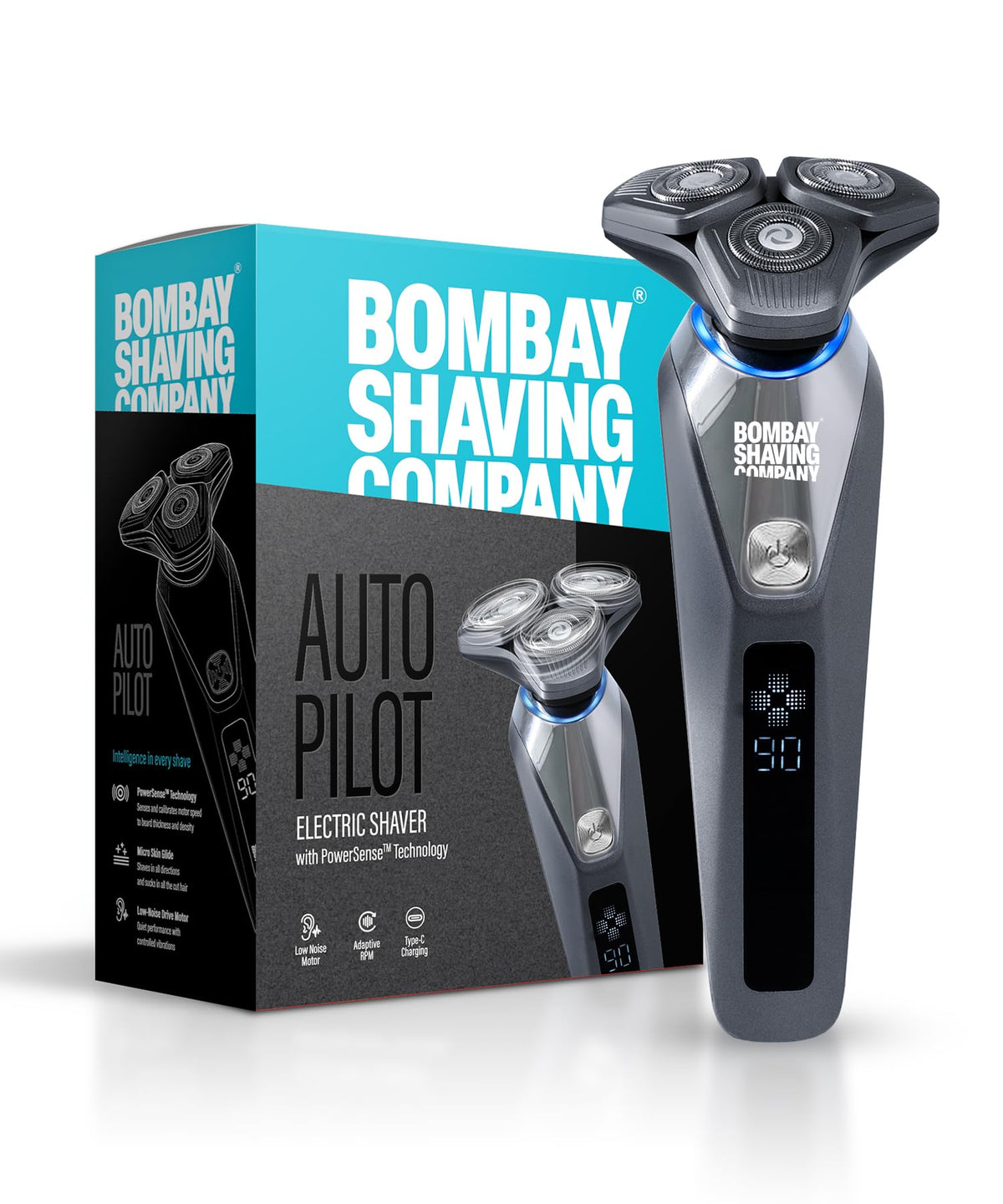 Bombay Shaving Company Autopilot Electric Shaver For Men | Intelligent Shaving | PowerSense Technology | Low Noise Motor | Auto-adjusts Speed | Type-C Flash Cha