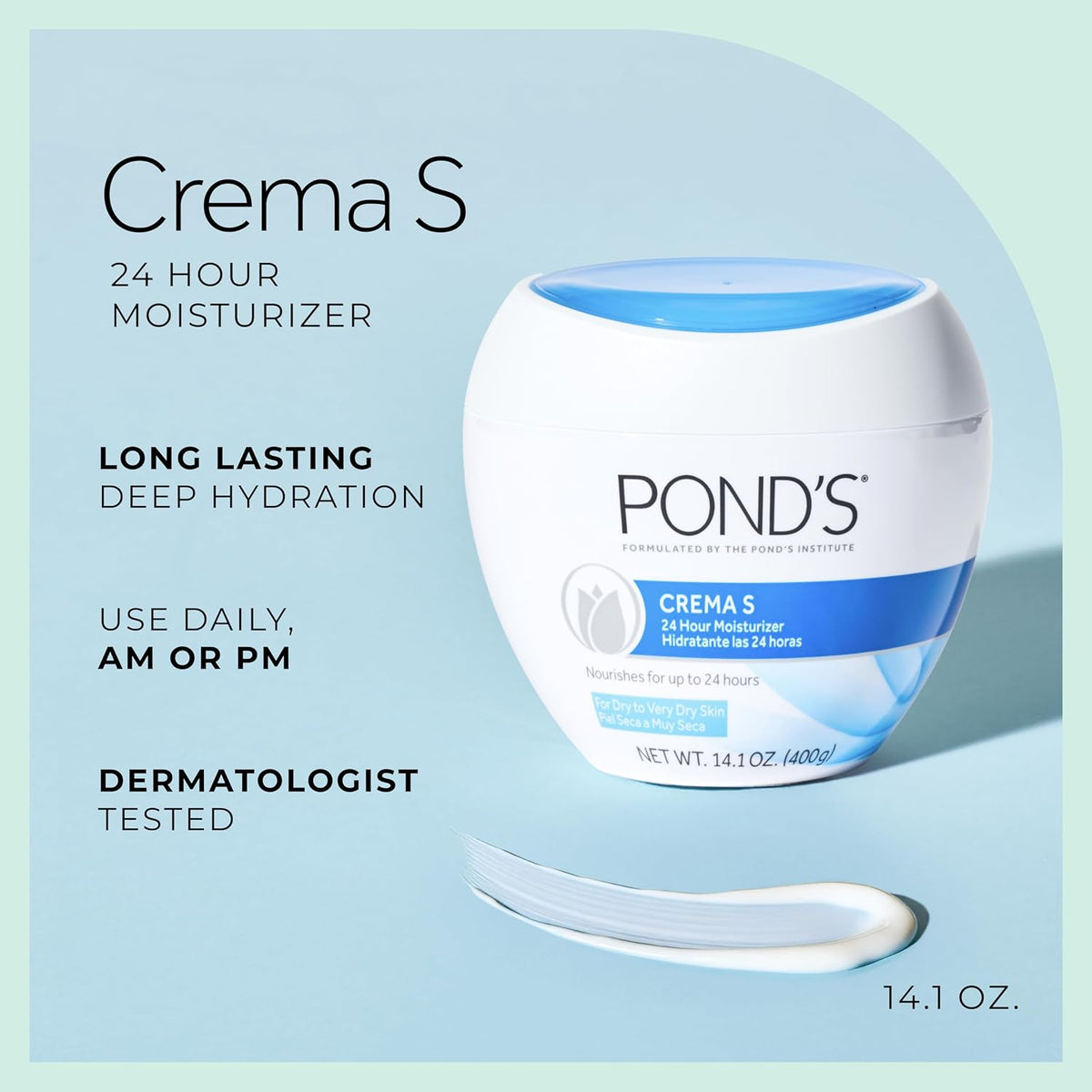 Pond's Nourishing Moisturizing Cream, Crema S 14.1 oz 400 g (Pack of 1)