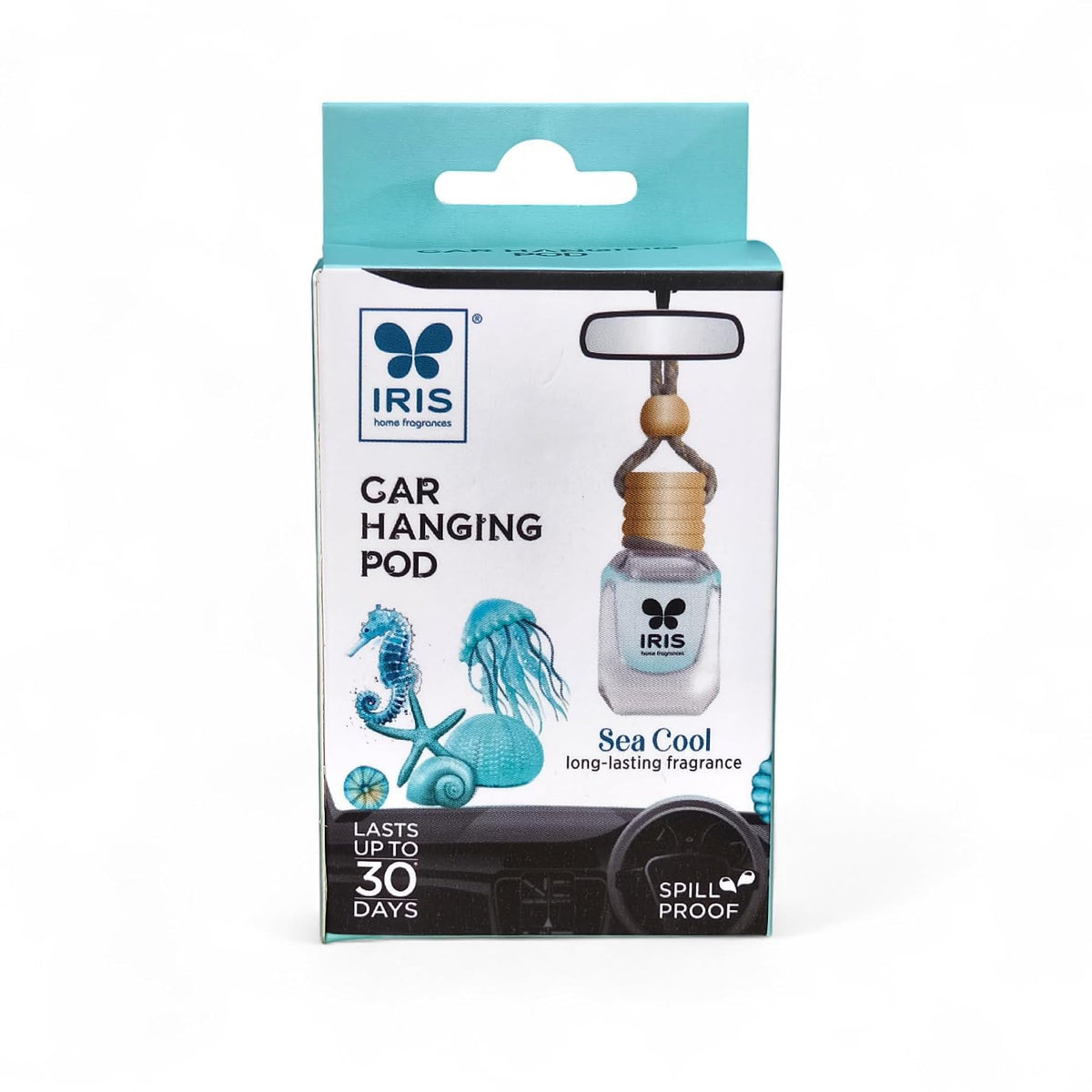 IRIS Car Hanging Pod Air Freshener – Vanilla | 10ml | Compact design, Consistent Aroma - lasts up to 30 days