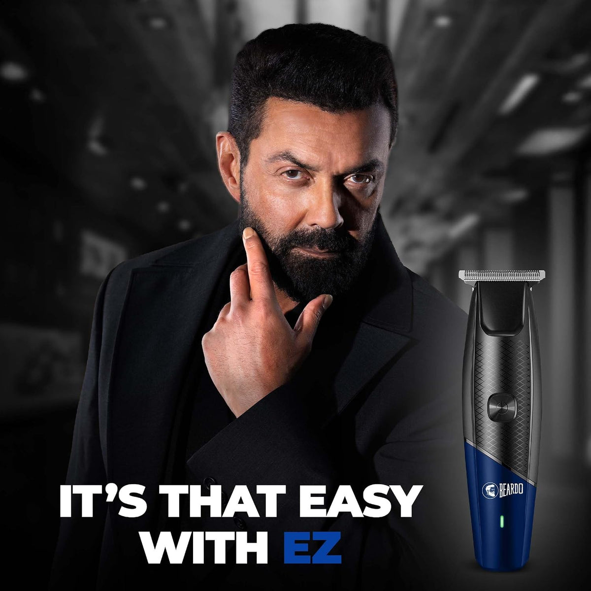 Beardo EZ Ape-X Beard Trimmer for Men | Trimmer for Gen Z | 110 Mins Runtime | 7000 RPM Powerful Motor | Multiple Length Settings | Durable Trimmer Black Apex E