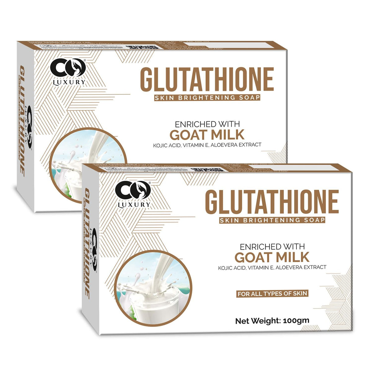 CO LUXURY Goat Milk Glutathione & Kojic Acid Soap | Reduce Dark Spots & Pigmentation | Ghar Ka Soap | Bath Soap Combo Offers | Bathing Soaps for Glowing Skin |