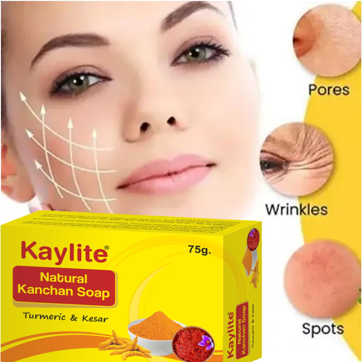 Kaylite Magic Soaps For Bath (100 Gms Pack Of 2) | Paraben Free | Chandan & Kesar Bath Soap | Handmade Soaps For Glowing | Skin Brightening Soap For Men & Women