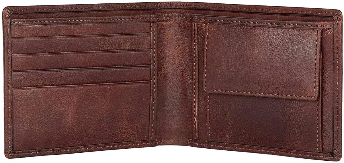 WILDHORN RFID Protected Genuine Leather Wallet for Men Brown Crackle