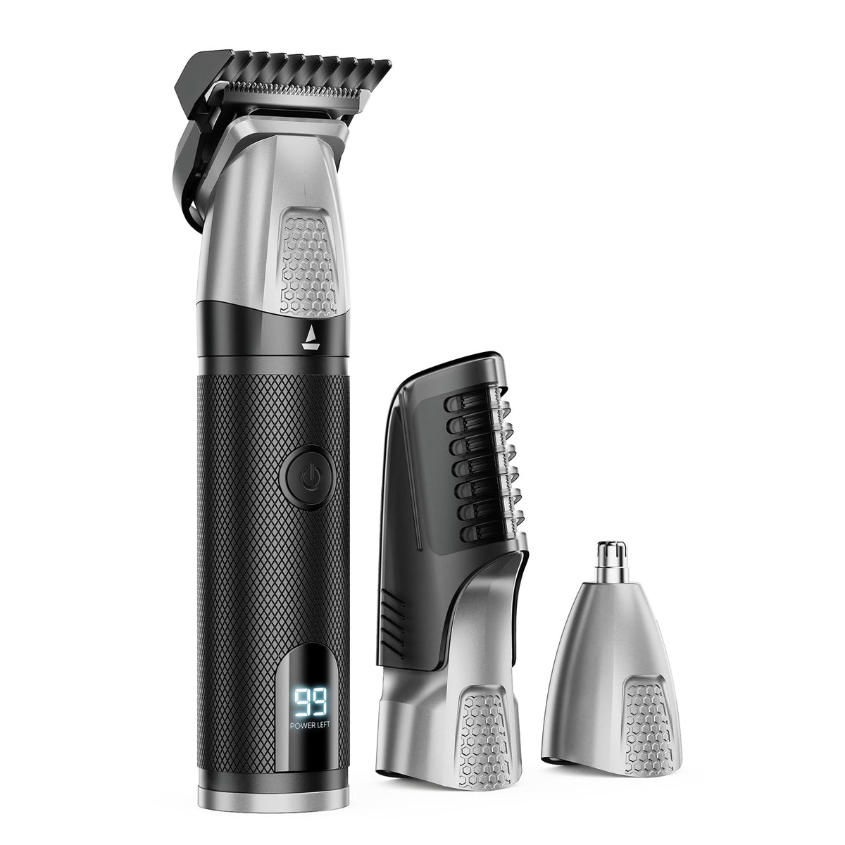 boAt Slazer K100+ Full Body Trimmer for Men, 200 Min Run-Time, Stainless Steel + Ceramic, IPX6, Beard, Body, Nose, Type C, MultiGroomer, Battery Display & Trave