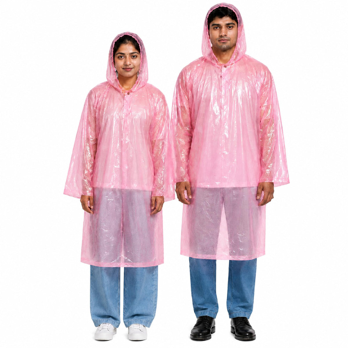Robustt Disposable Rain Card for Unisex | Pocket Raincoat for Travel | Waterproof Disposable Raincoat with Hood | Universal Fit Knee Length Raincoat for Men & W
